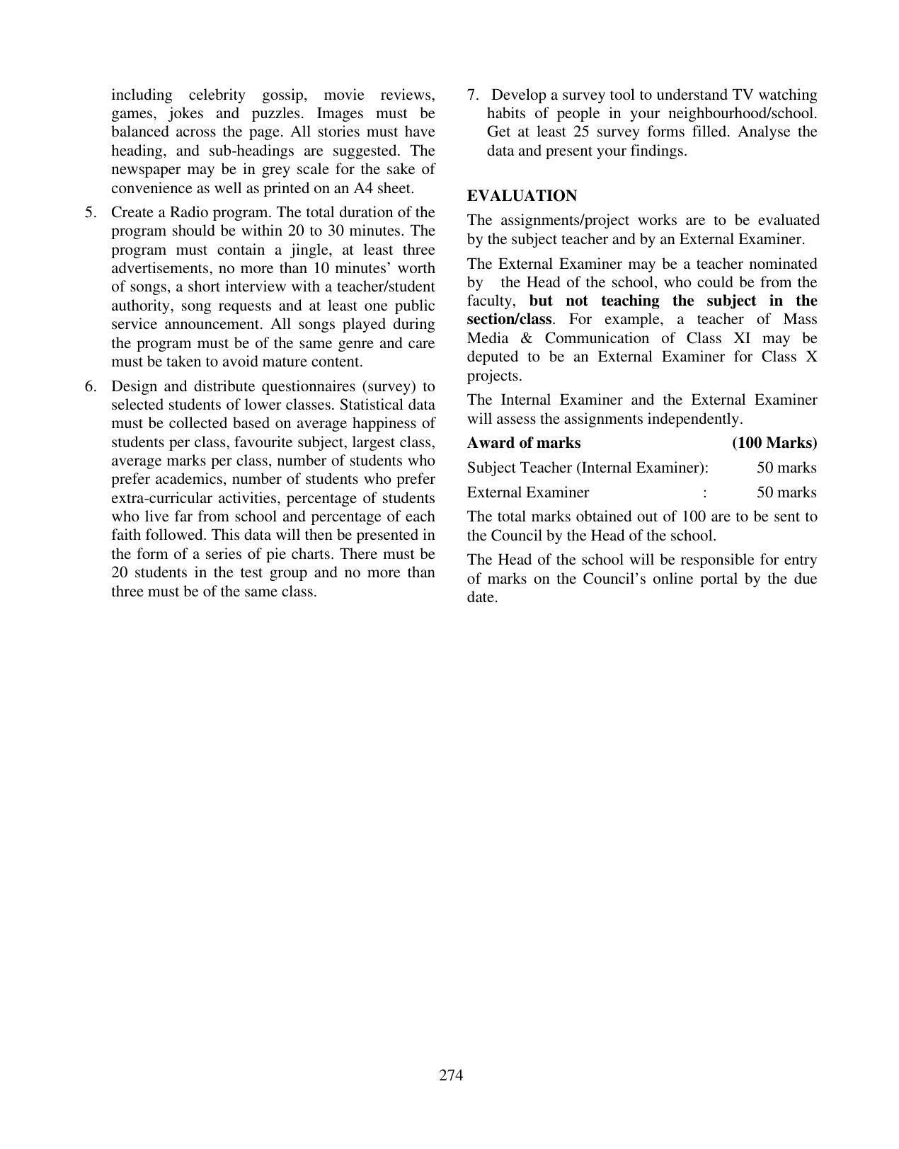ICSE Mass Media and Communication Syllabus 2026 - Page 5