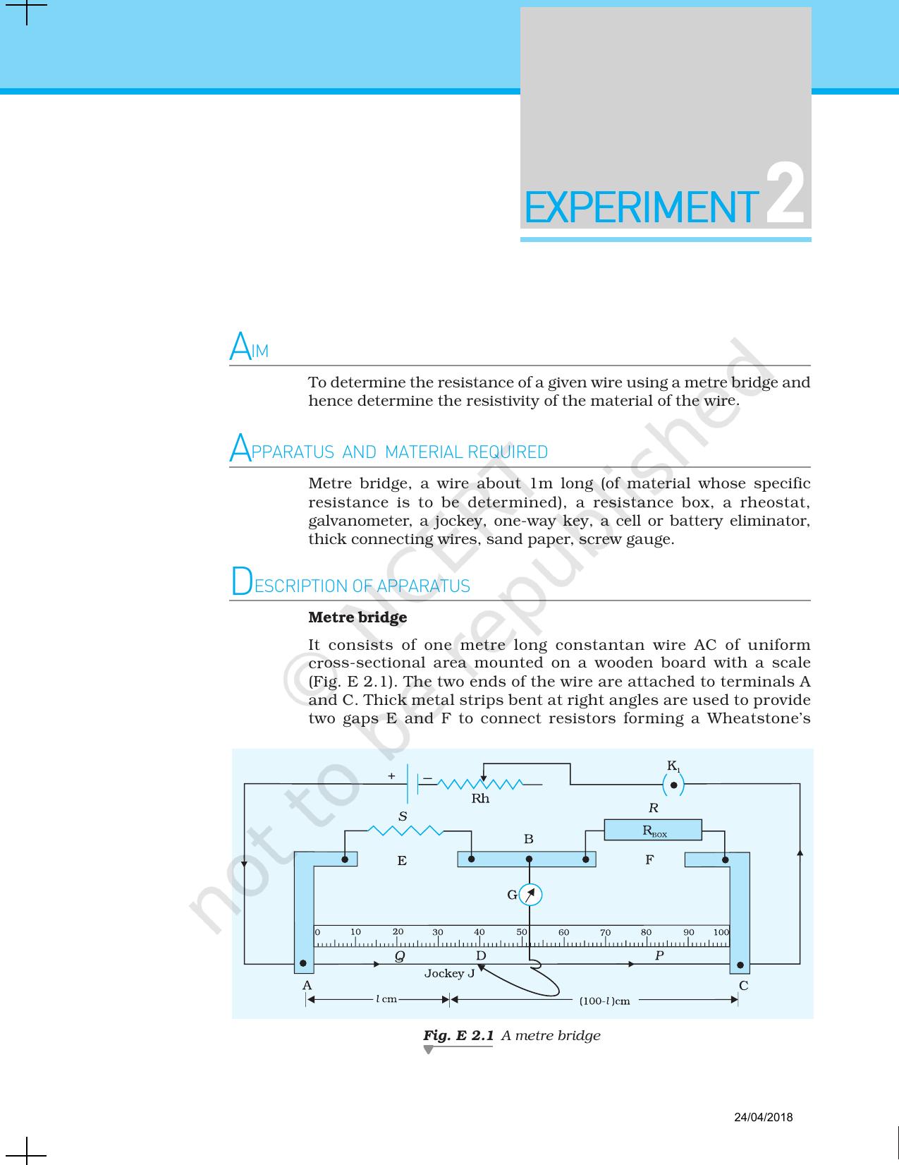 NCERT Laboratory Manuals for Class XII Physics - Experiment 1 & 2 - Page 6