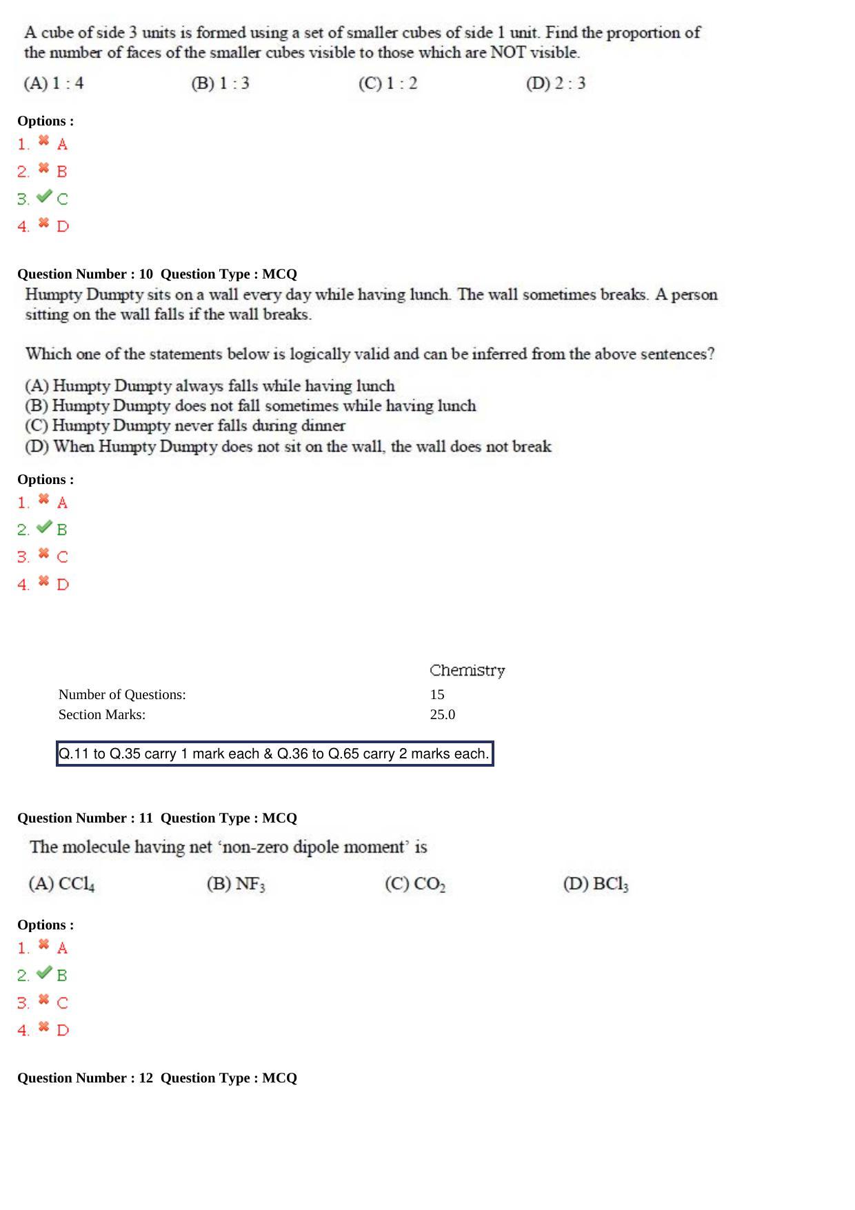 GATE 2015 Life Sciences (XL) Question Paper with Answer Key - Page 4