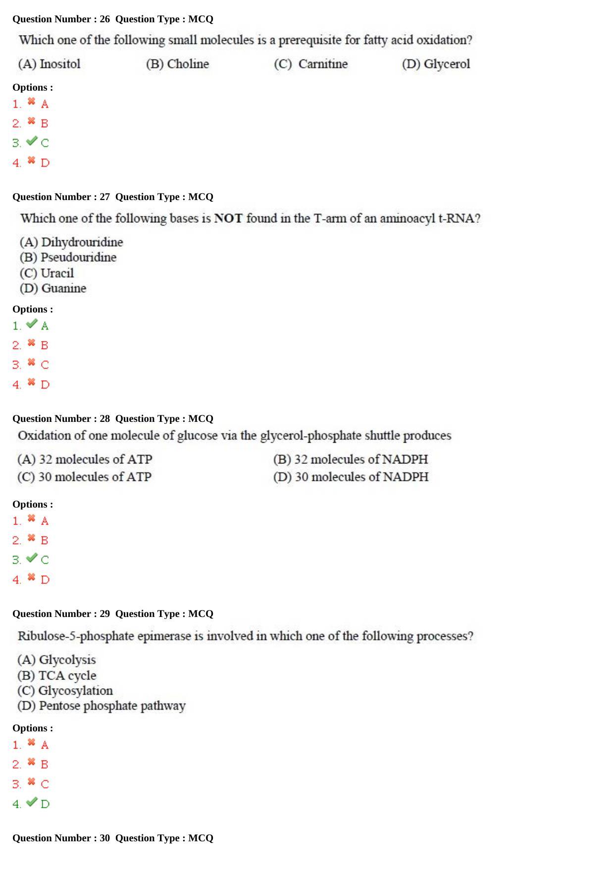 GATE 2015 Life Sciences (XL) Question Paper with Answer Key - Page 10