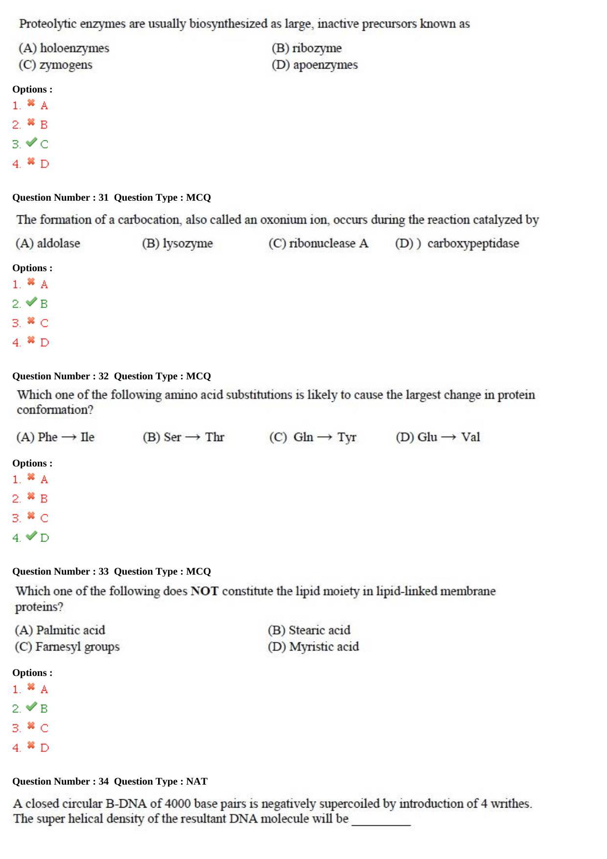 GATE 2015 Life Sciences (XL) Question Paper with Answer Key - Page 11