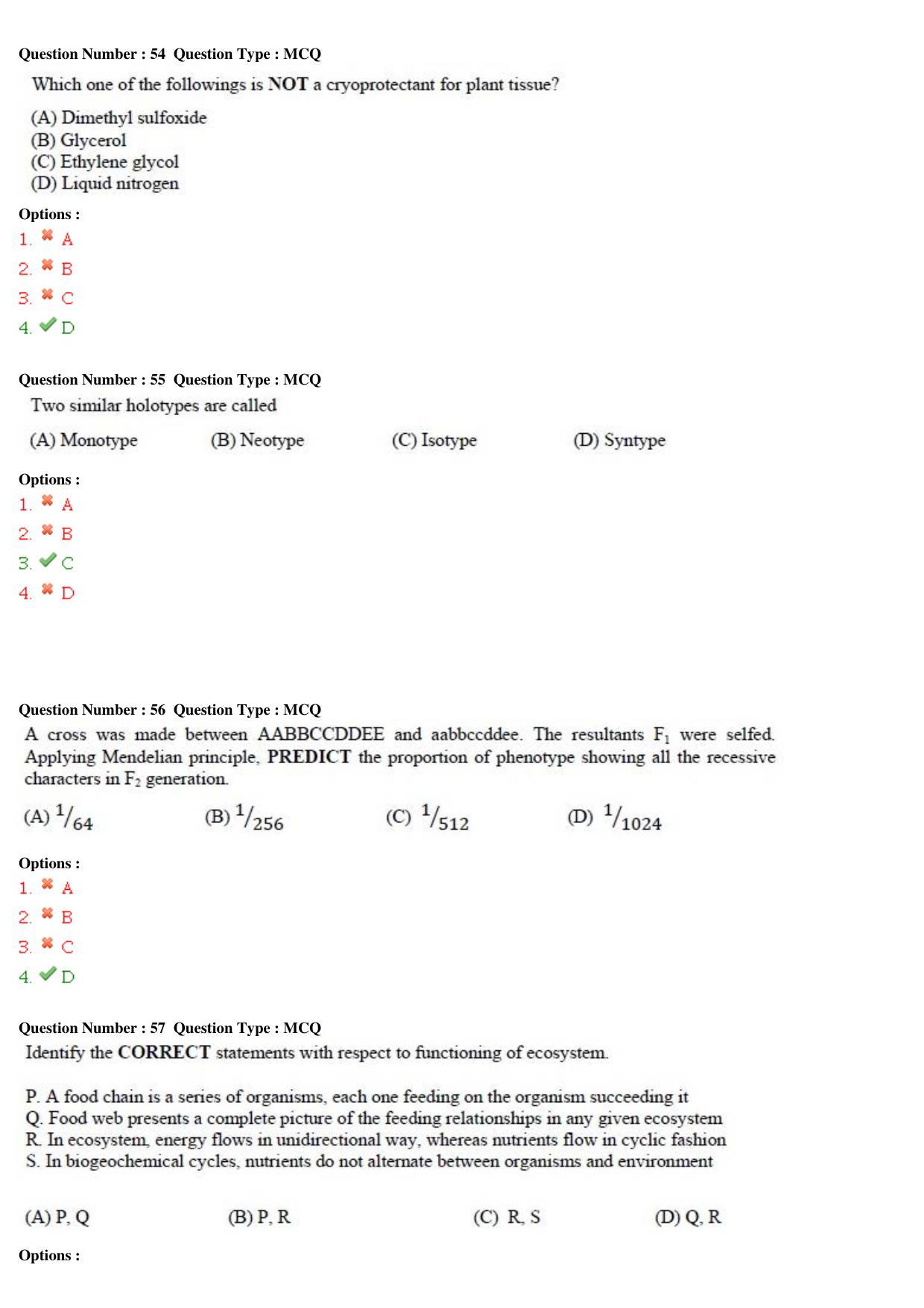 GATE 2015 Life Sciences (XL) Question Paper with Answer Key - Page 20