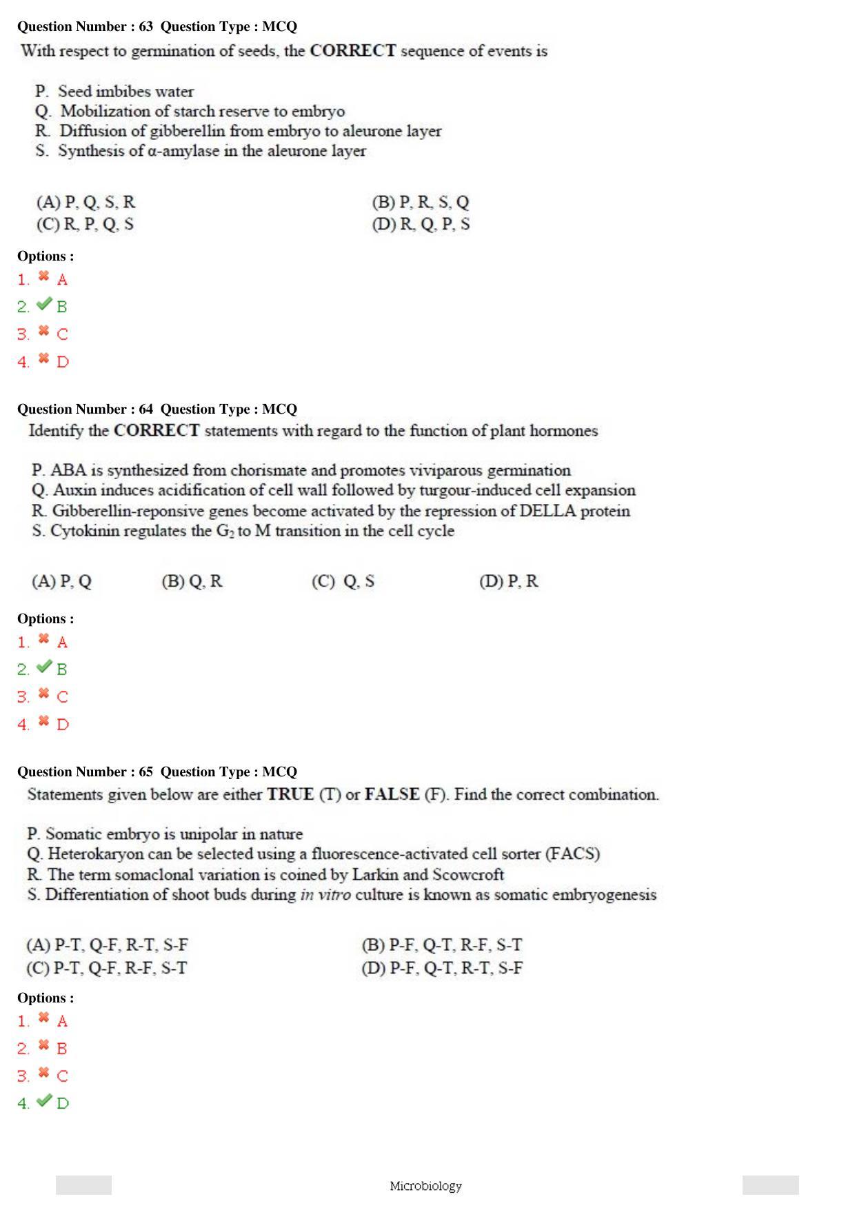 GATE 2015 Life Sciences (XL) Question Paper with Answer Key - Page 23