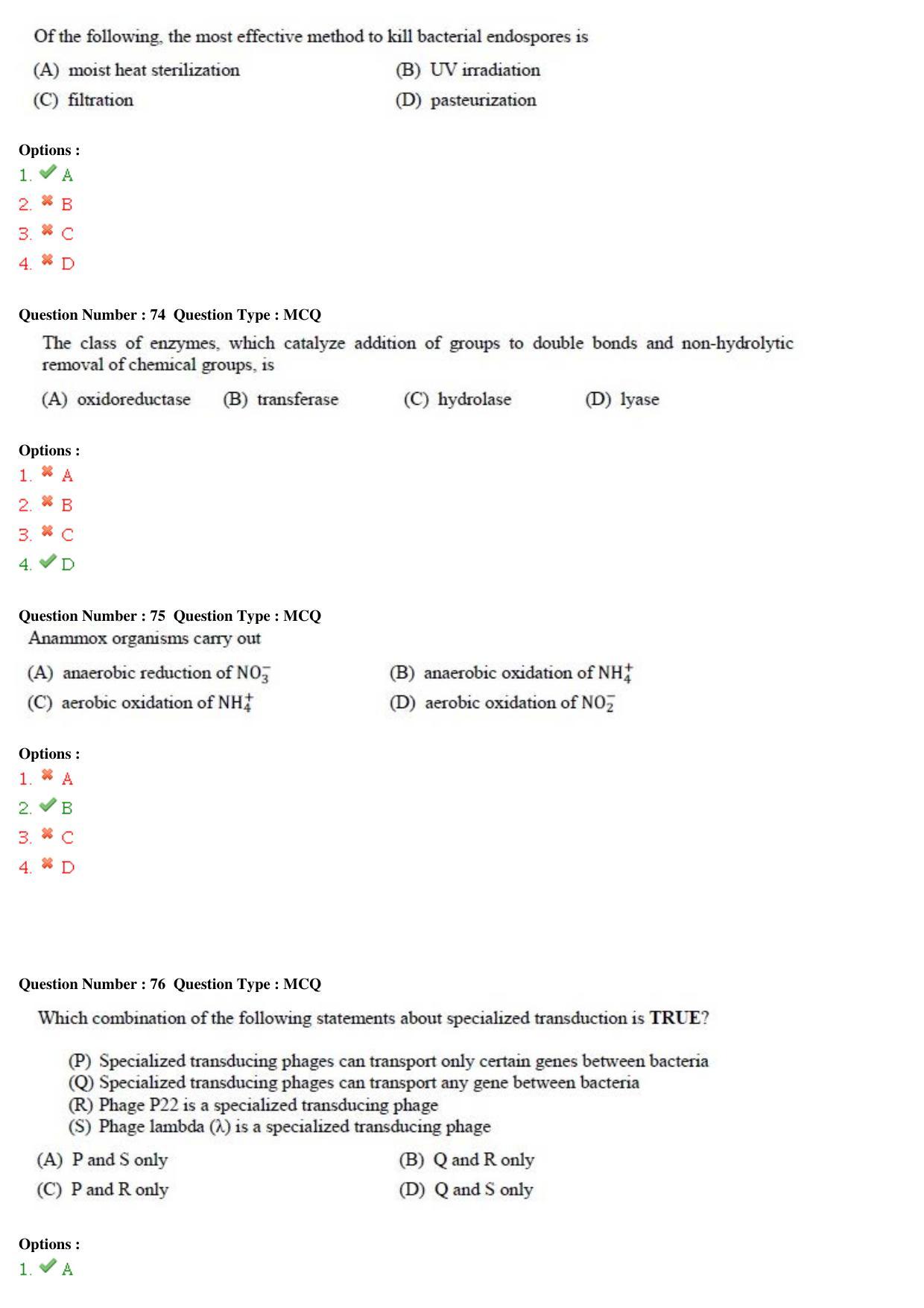 GATE 2015 Life Sciences (XL) Question Paper with Answer Key - Page 26