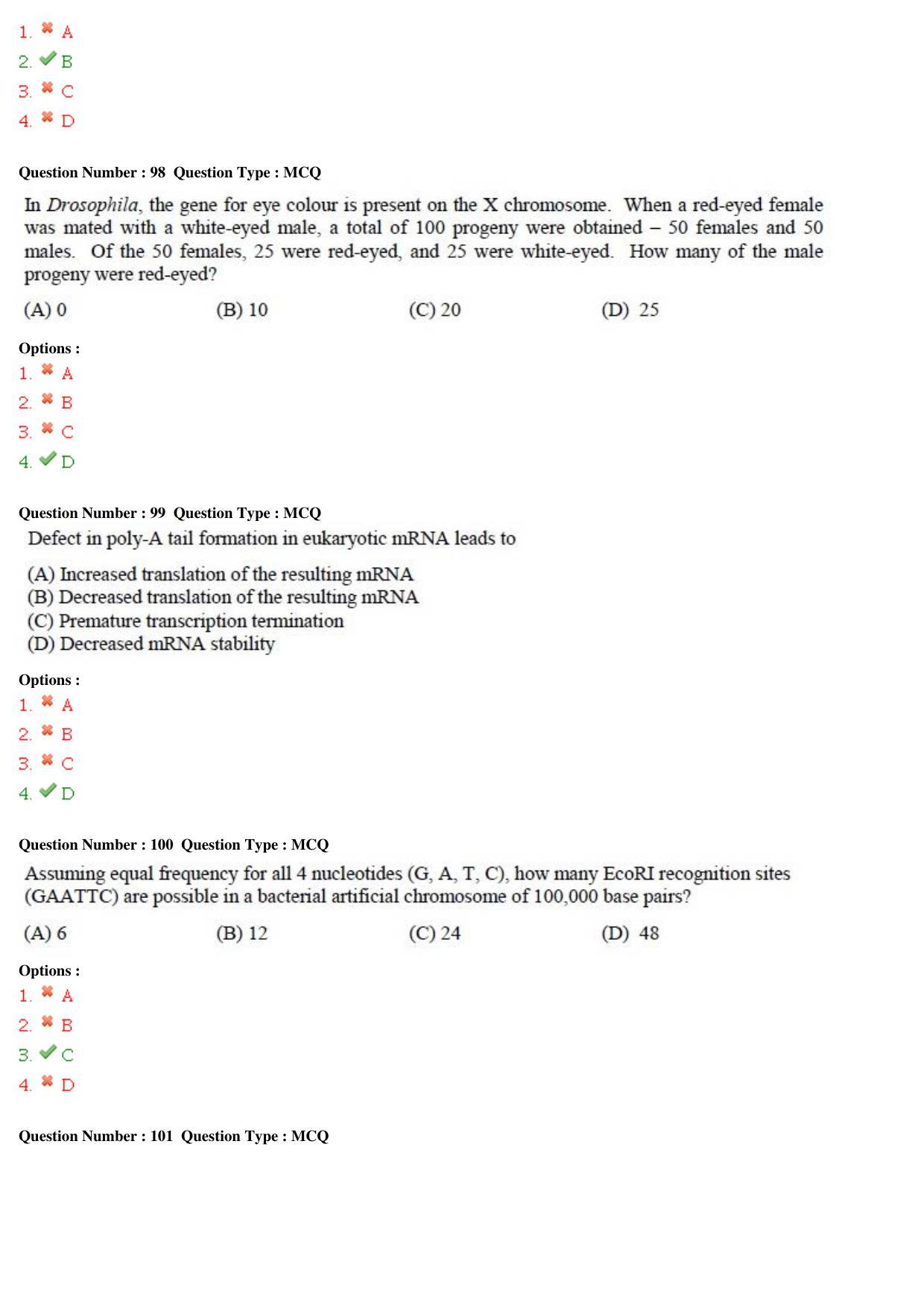 GATE 2015 Life Sciences (XL) Question Paper with Answer Key - Page 33