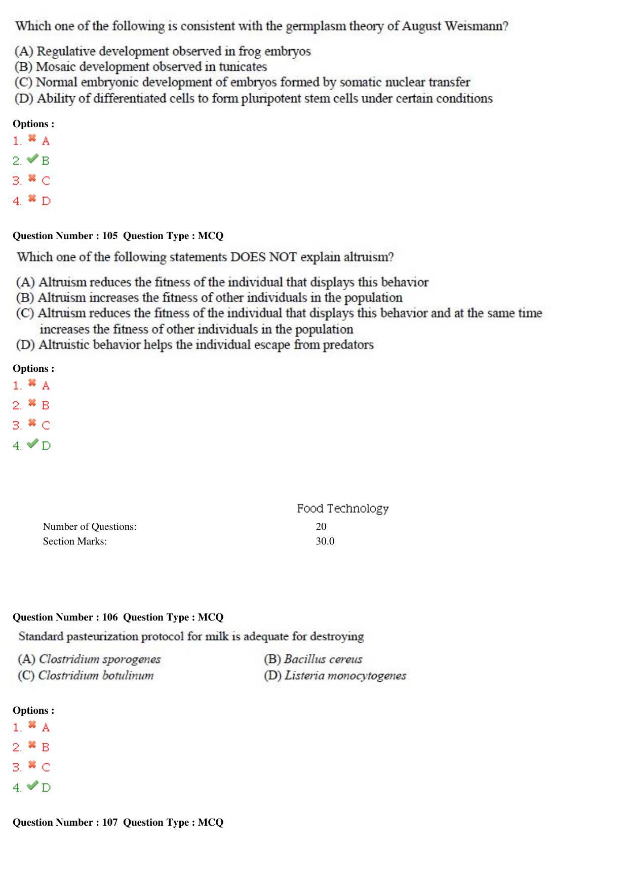 GATE 2015 Life Sciences (XL) Question Paper with Answer Key - Page 35