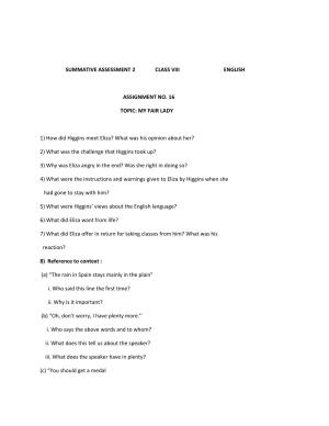 CBSE Worksheets for Class 8 English Assignment 60