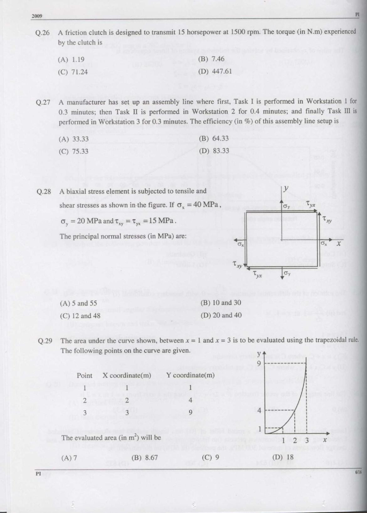 GATE 2009 Production and Industrial Engineering (PI) Question Paper with Answer Key - Page 6