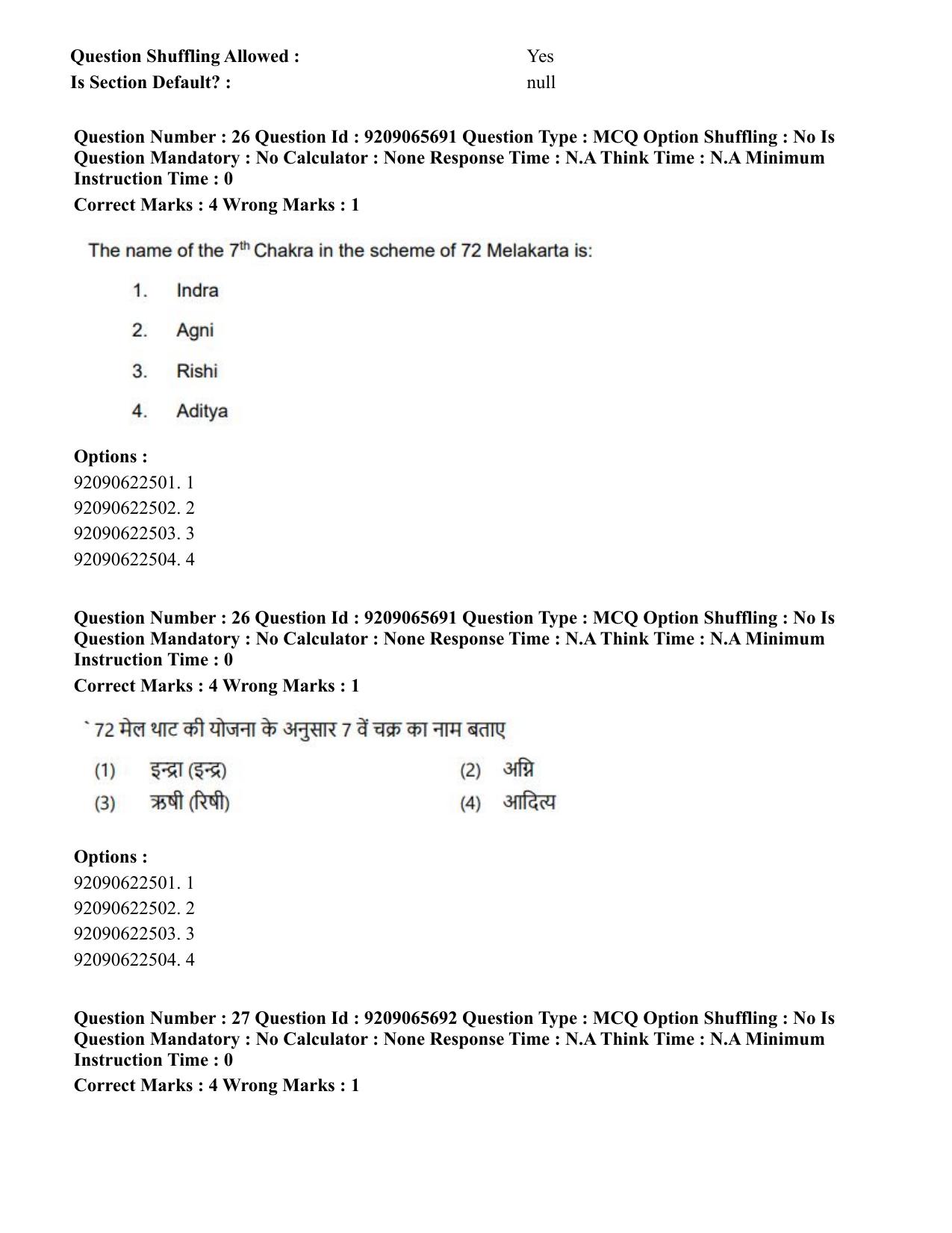 CUET PG 2023: HUQP12 – Music- Karnatak (Eng.)-Shift-3 (06-06-2023) Question Paper - Page 28