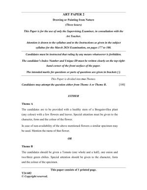 ICSE Class 10 Art Paper 2 2024 Question Paper