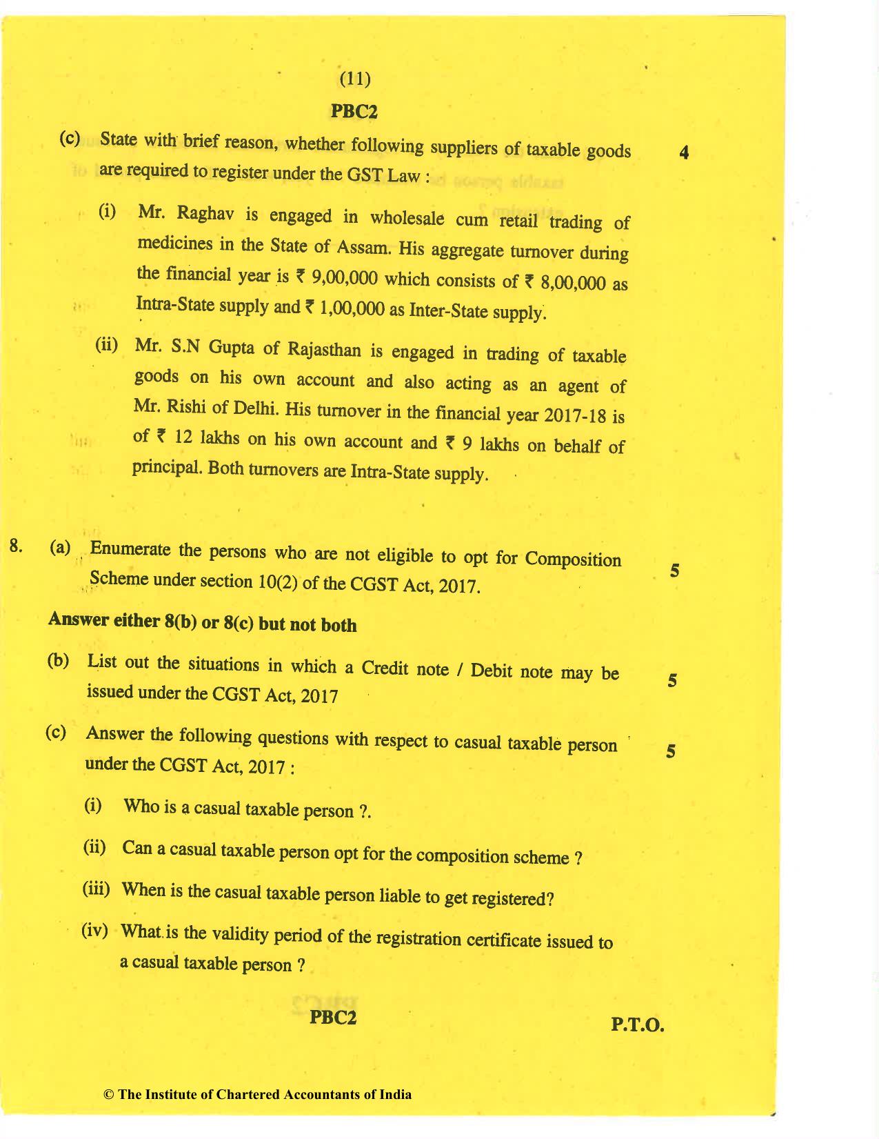 CA Inter May 2019 Question Paper - Paper 4 – Taxation - Page 11