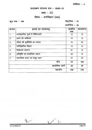 CGBSE Class 12th Syllabus 2021-2022 - Psychology