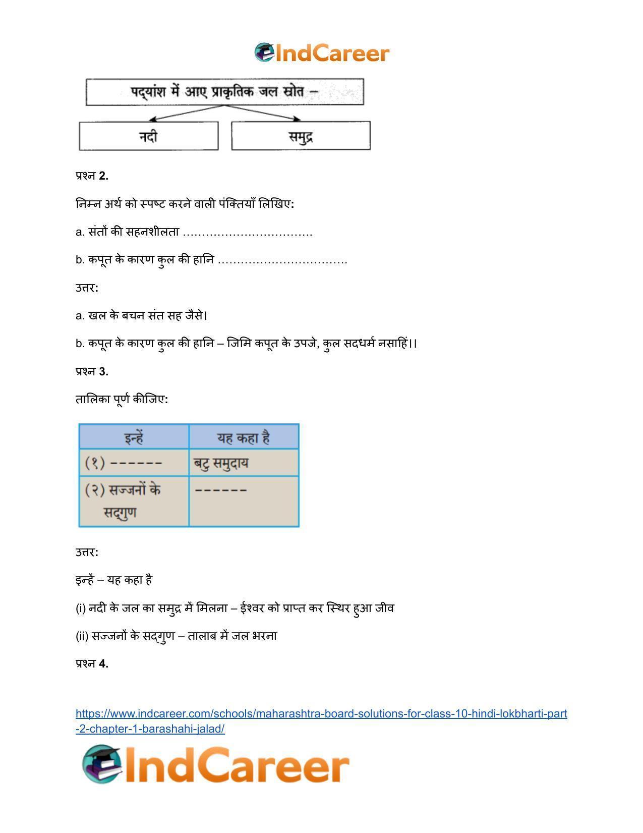 Maharashtra Board Solutions for Class 10- Hindi Lokbharti (Part 2): Chapter 1- बरषहिं जलद - Page 3
