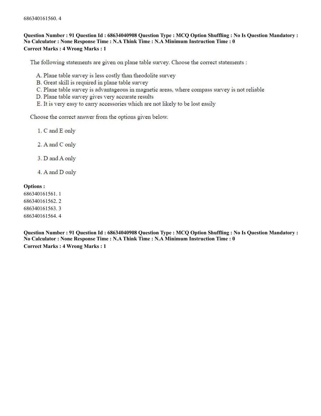 CUET PG 2023: MTQP02 – Civil, Structural & Transport Engg (Eng) - Shift 3 (30-06-2023) Question Paper - Page 93