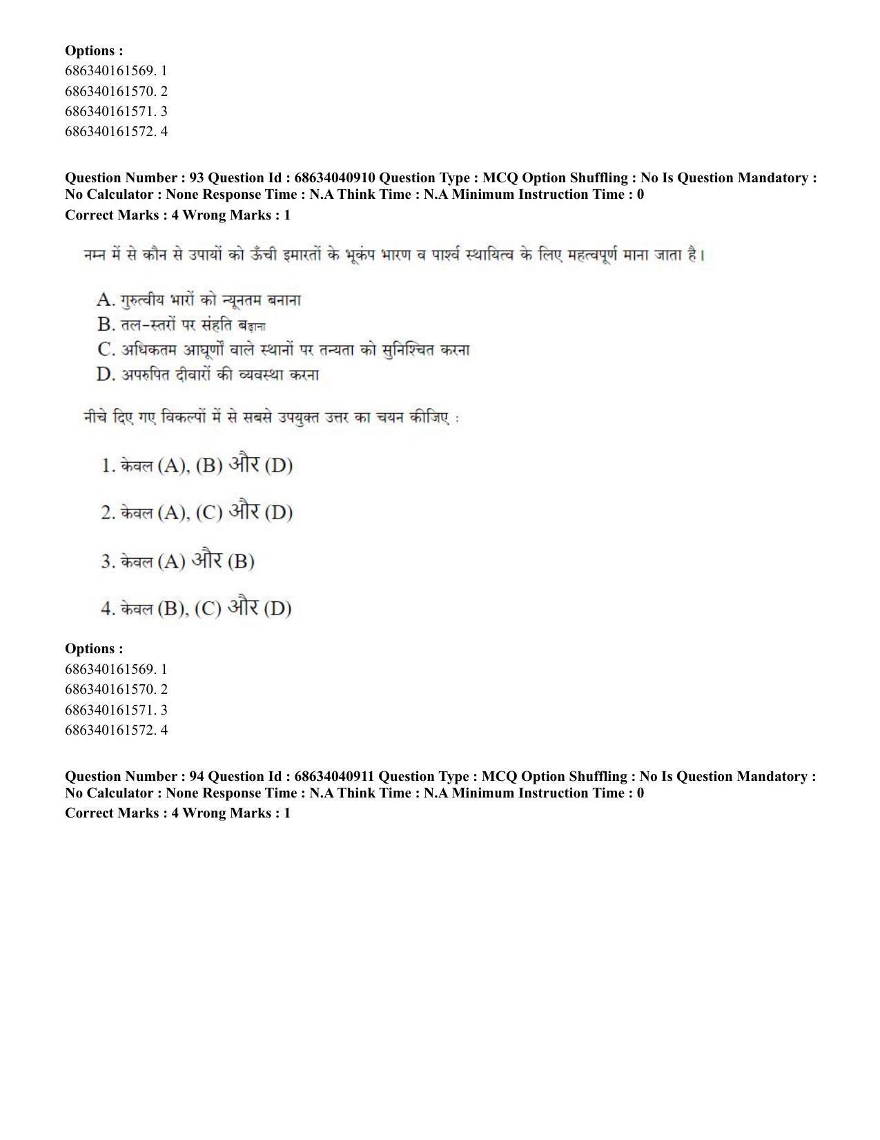 CUET PG 2023: MTQP02 – Civil, Structural & Transport Engg (Eng) - Shift 3 (30-06-2023) Question Paper - Page 96