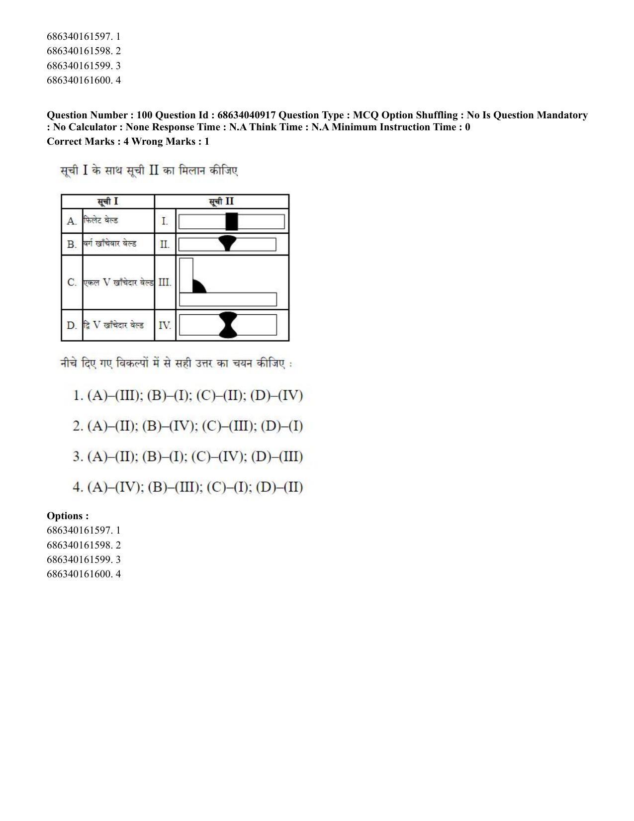 CUET PG 2023: MTQP02 – Civil, Structural & Transport Engg (Eng) - Shift 3 (30-06-2023) Question Paper - Page 105