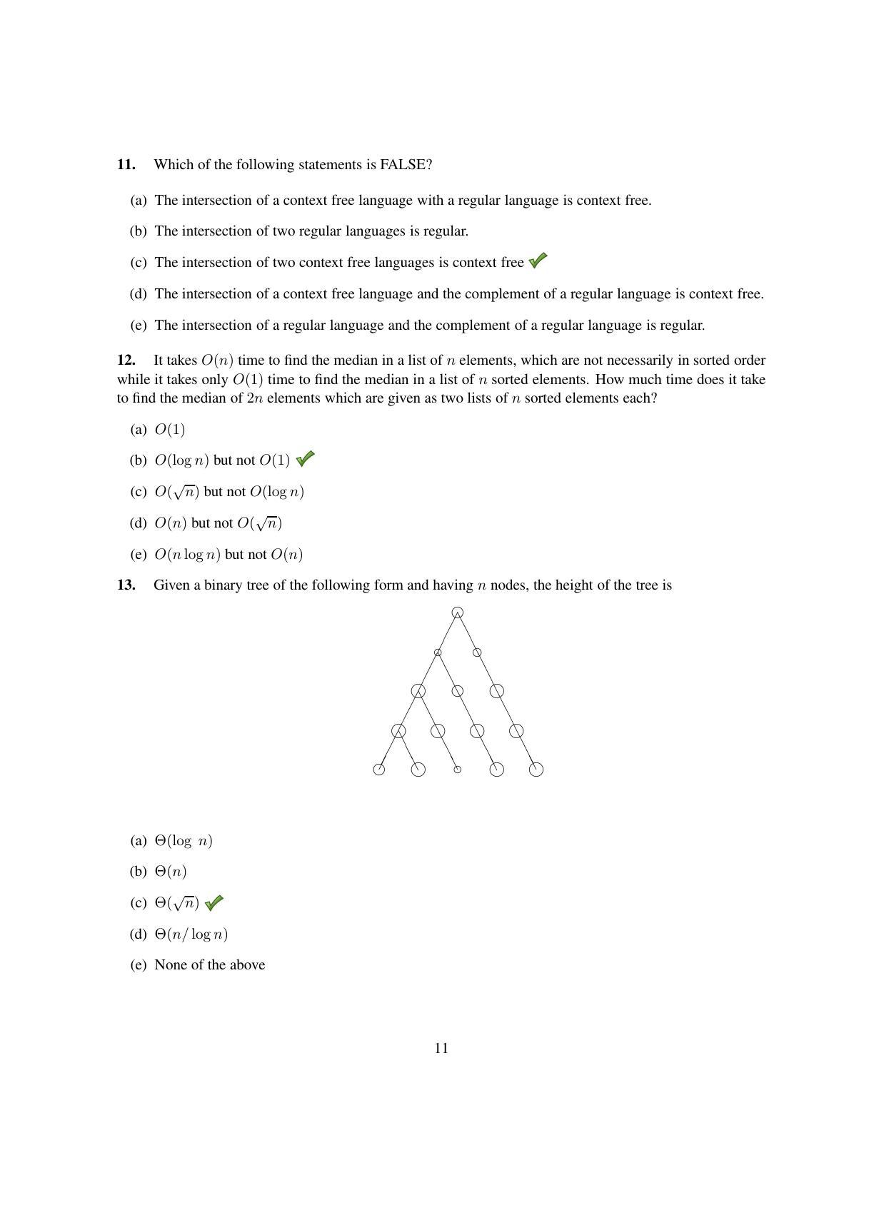 TIFR GS 2013 Computer & Systems Sciences Question Paper - Page 12