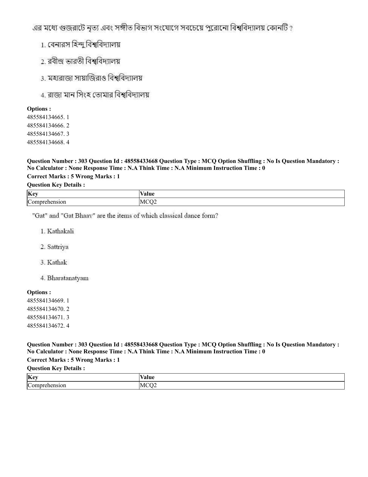 CUET 2023 English Bengali compressed Shift 1 Question Papers - 18 June 2023 - Page 278
