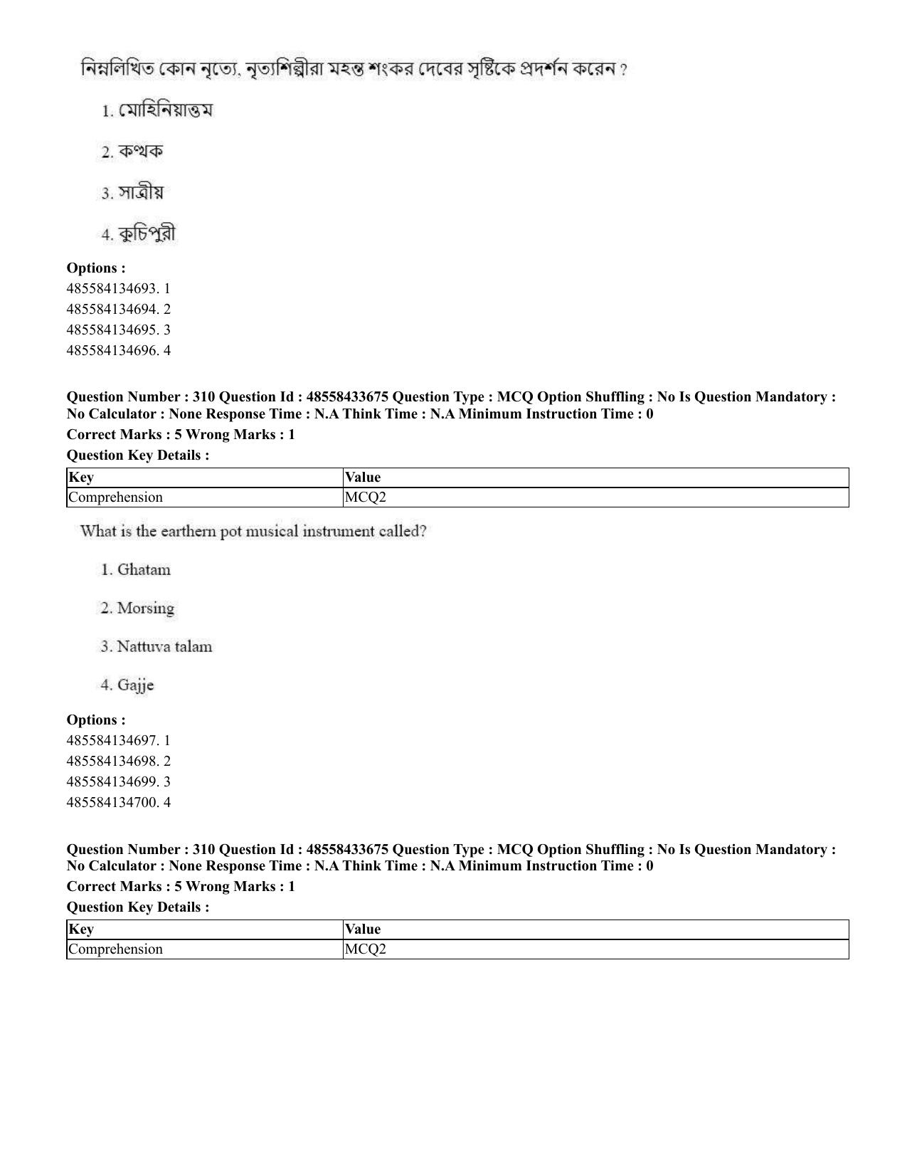 CUET 2023 English Bengali compressed Shift 1 Question Papers - 18 June 2023 - Page 285
