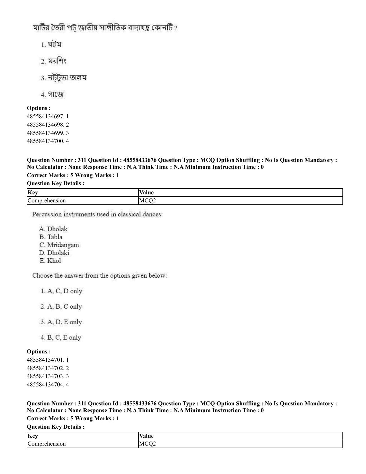 CUET 2023 English Bengali compressed Shift 1 Question Papers - 18 June 2023 - Page 286