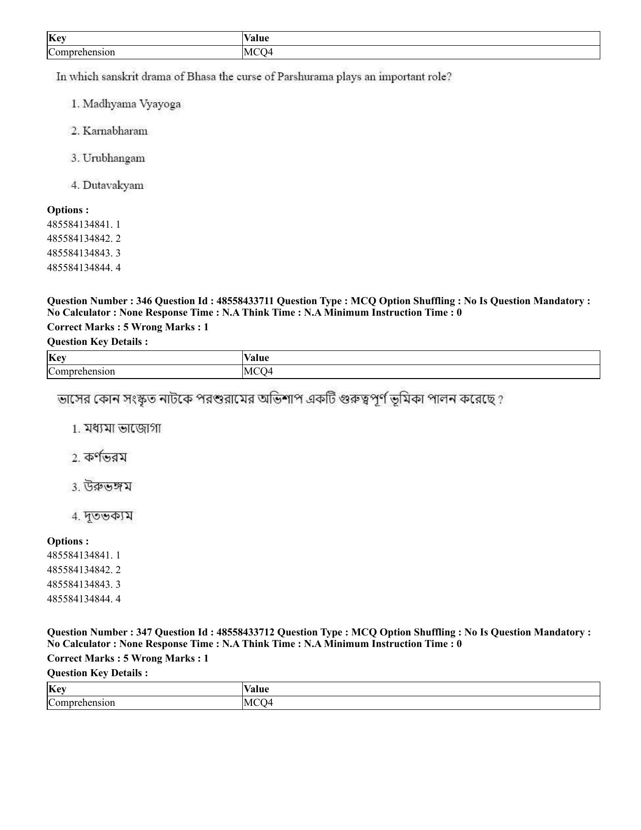 CUET 2023 English Bengali compressed Shift 1 Question Papers - 18 June 2023 - Page 327
