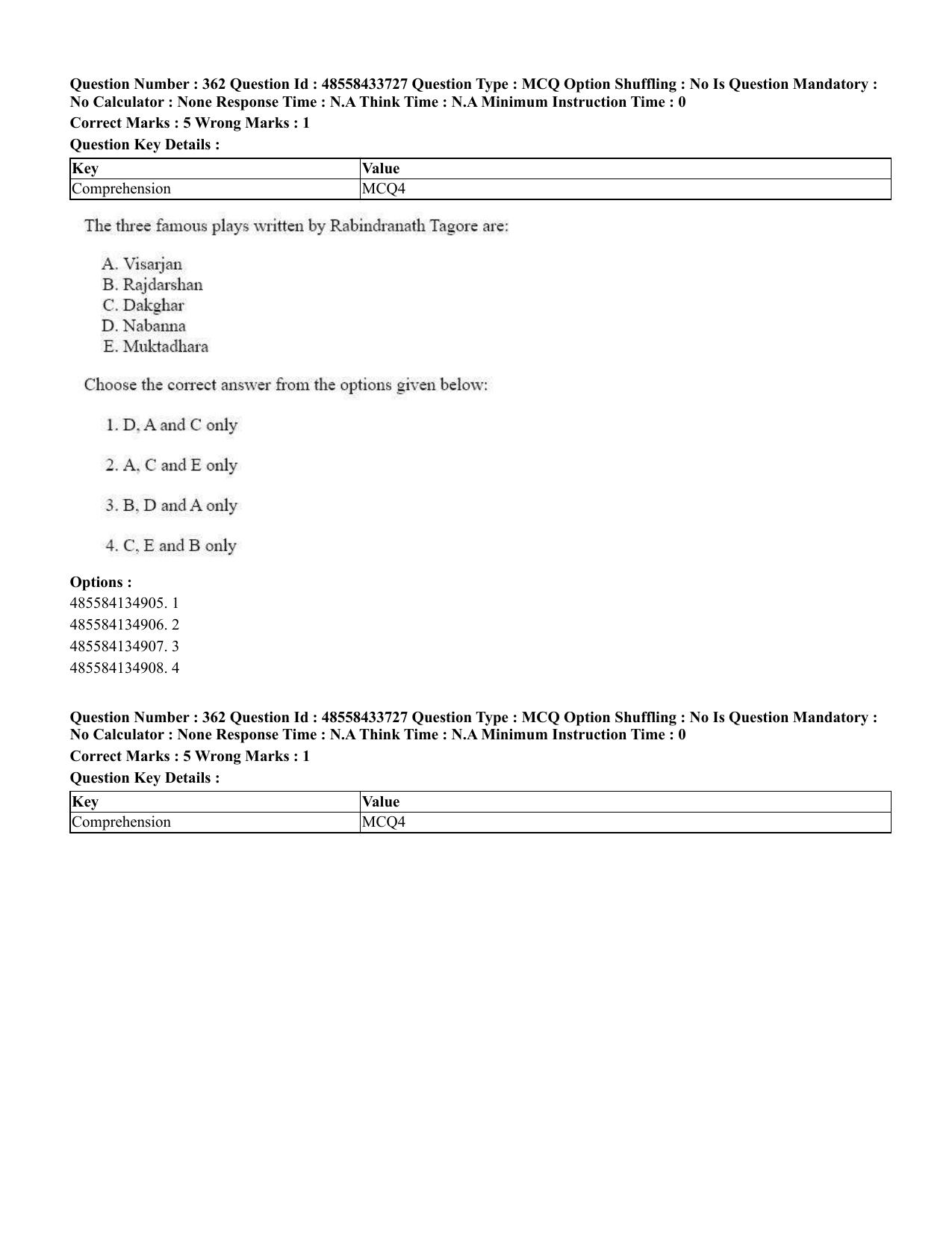 CUET 2023 English Bengali compressed Shift 1 Question Papers - 18 June 2023 - Page 343