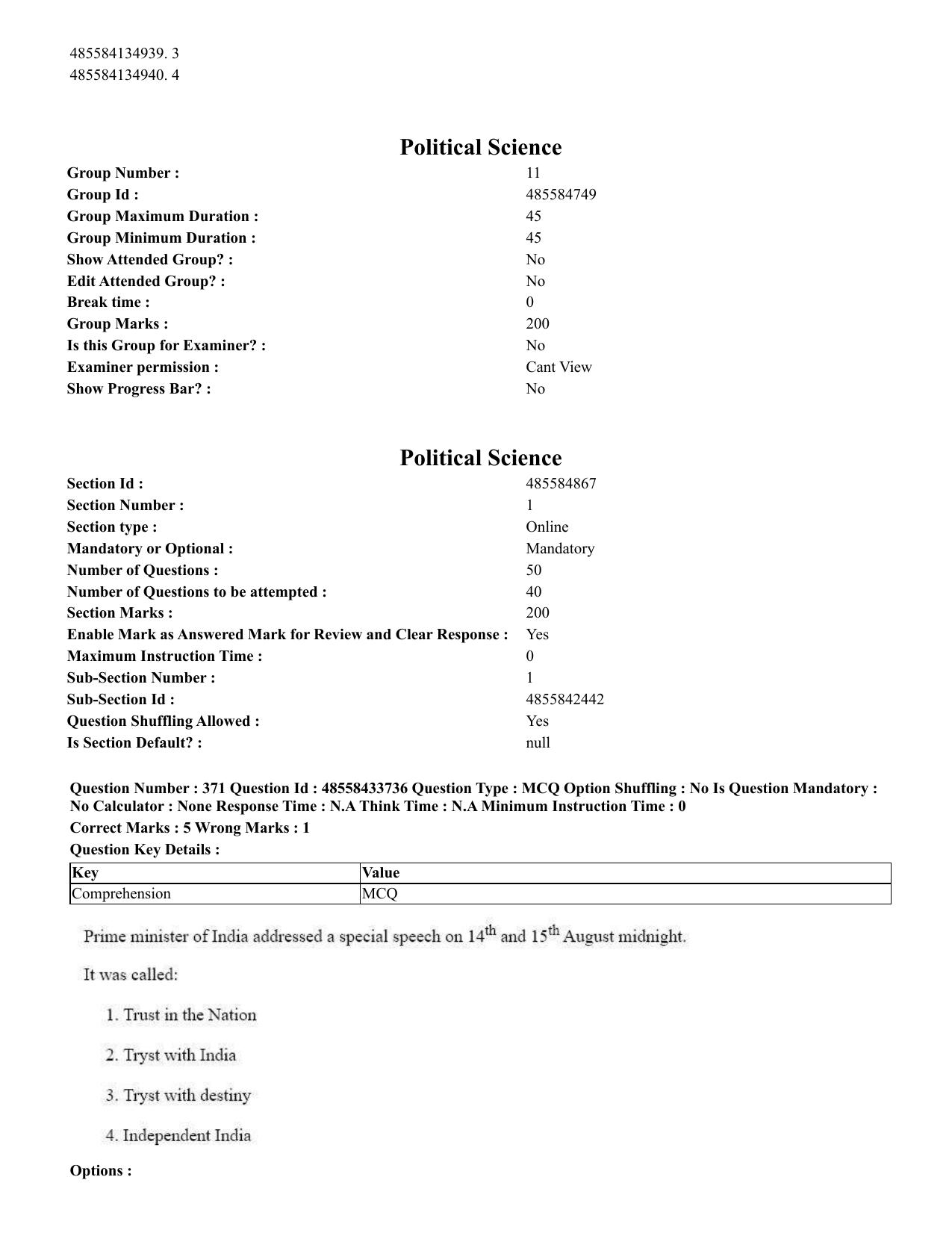 CUET 2023 English Bengali compressed Shift 1 Question Papers - 18 June 2023 - Page 355