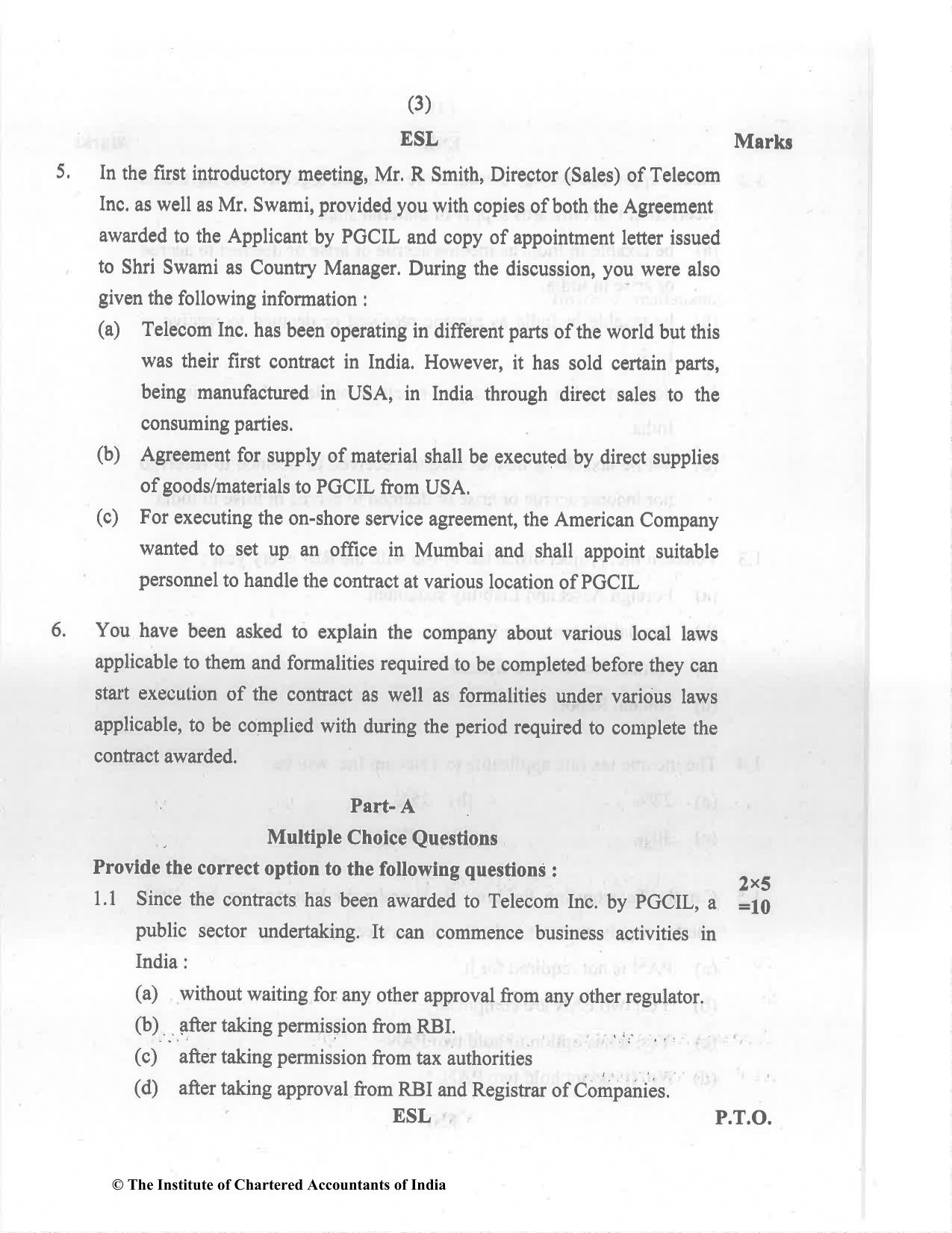 CA Final Dec 2021 Question Paper - Paper 6F – Multidisciplinary Case Study - Page 3
