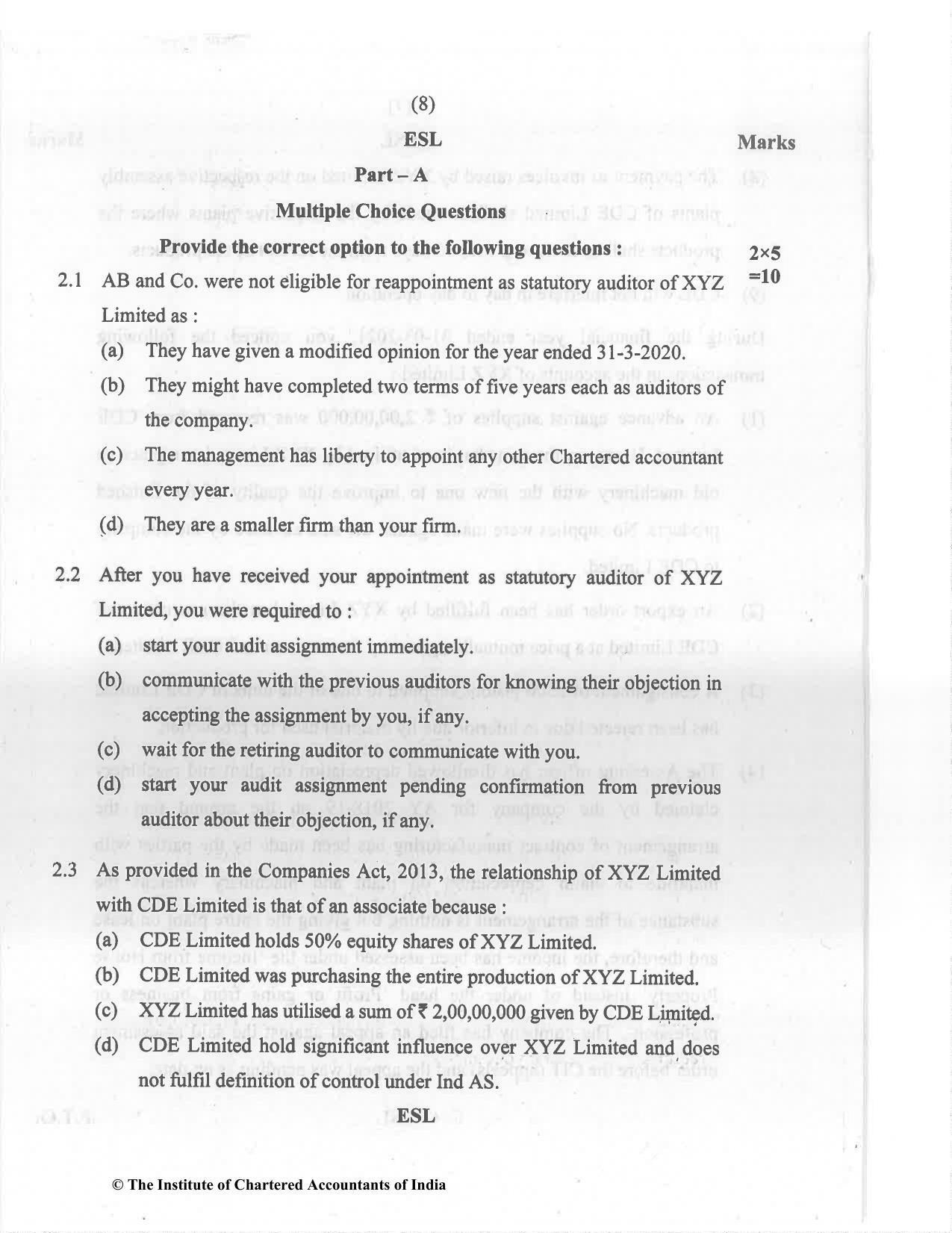 CA Final Dec 2021 Question Paper - Paper 6F – Multidisciplinary Case Study - Page 8