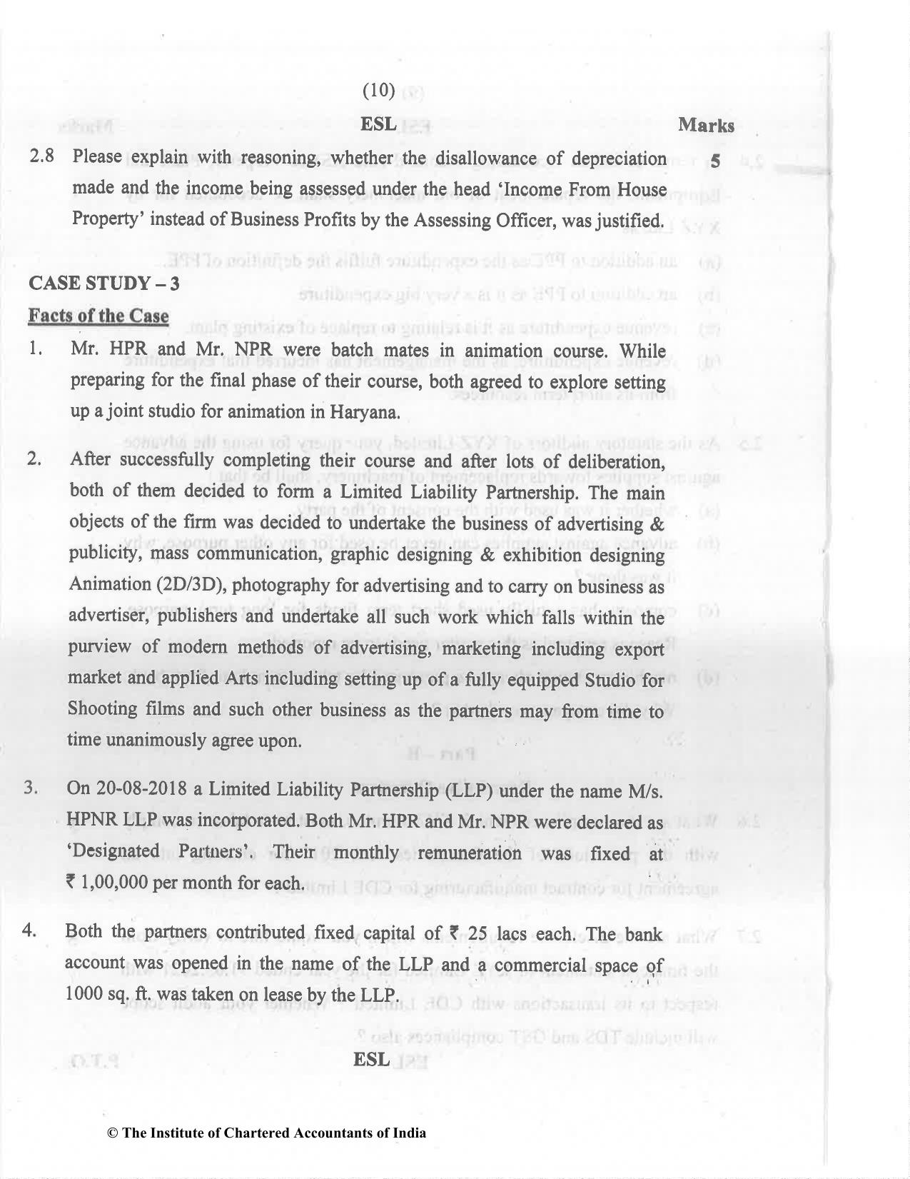 CA Final Dec 2021 Question Paper - Paper 6F – Multidisciplinary Case Study - Page 10