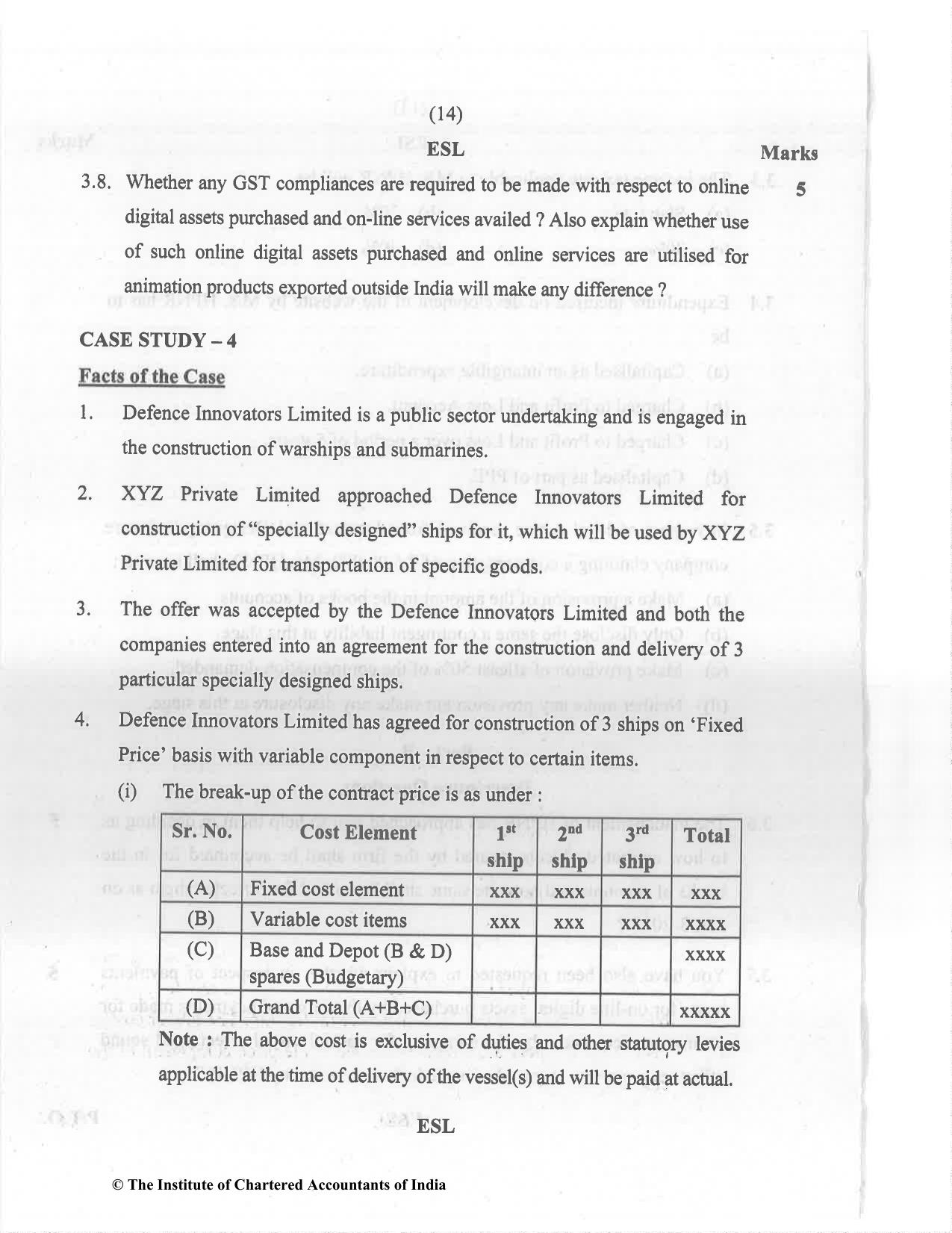 CA Final Dec 2021 Question Paper - Paper 6F – Multidisciplinary Case Study - Page 14