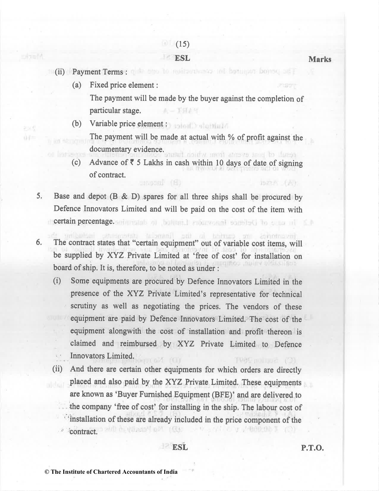 CA Final Dec 2021 Question Paper - Paper 6F – Multidisciplinary Case Study - Page 15