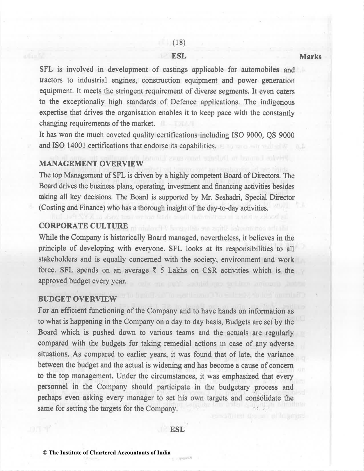 CA Final Dec 2021 Question Paper - Paper 6F – Multidisciplinary Case Study - Page 18