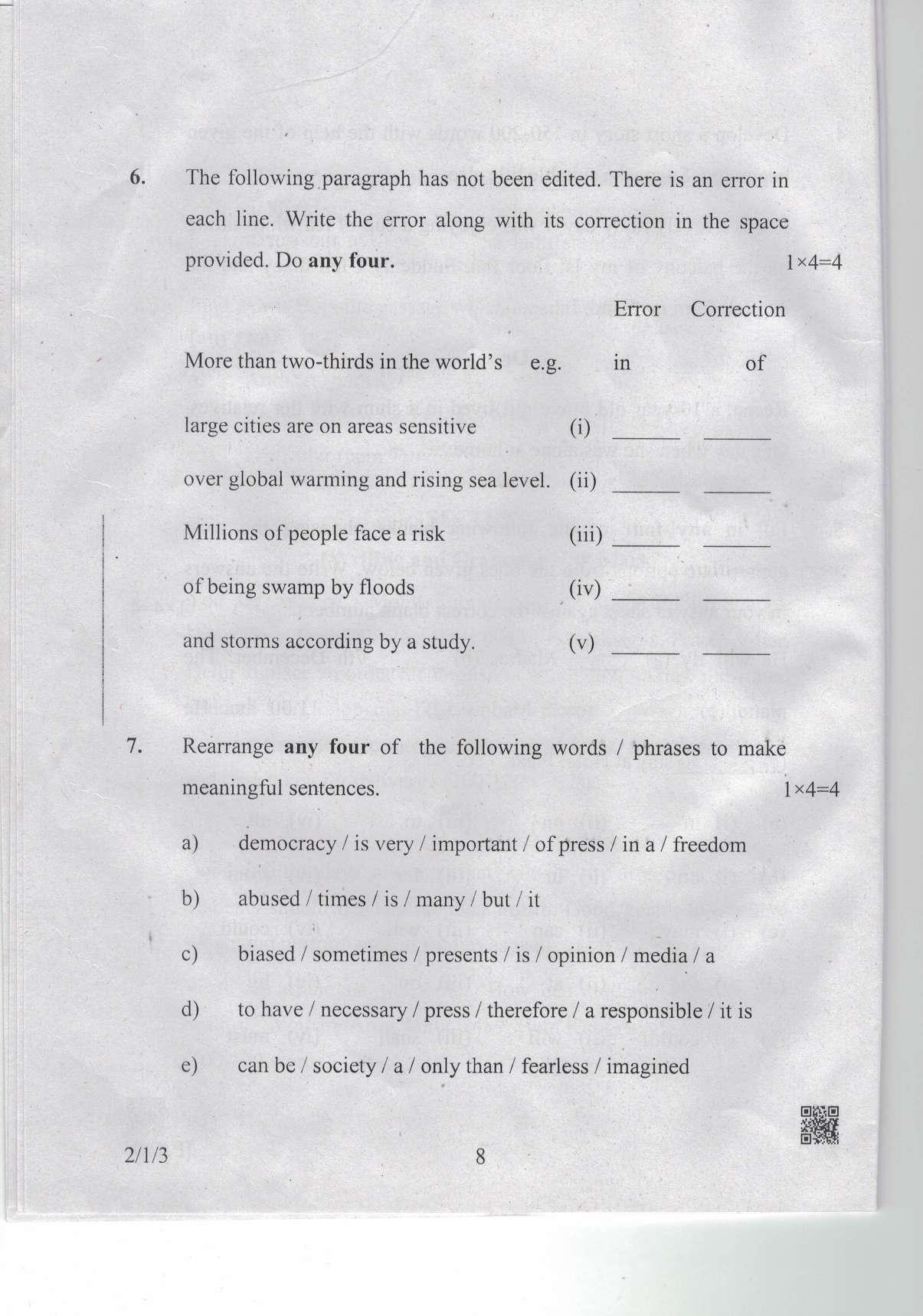 CBSE Class 10 2-1-3 Eng.L.L. 2019 Question Paper - Page 8