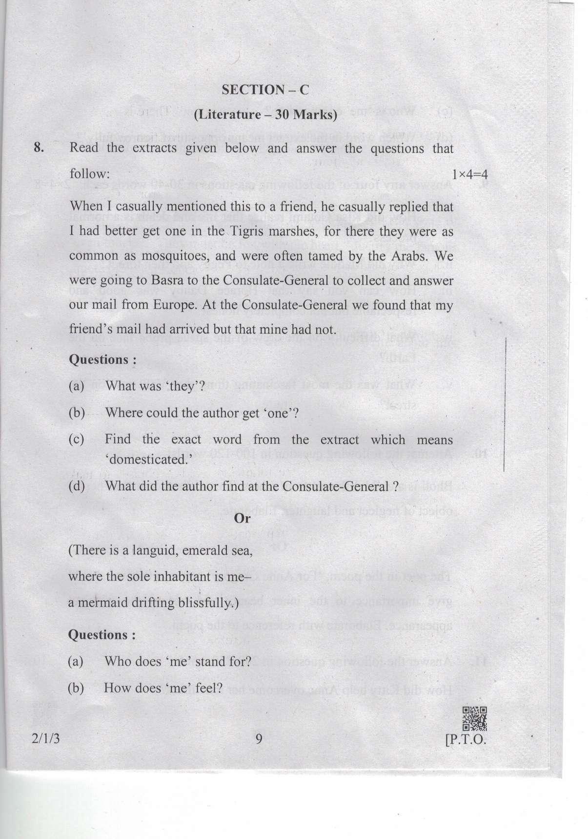 CBSE Class 10 2-1-3 Eng.L.L. 2019 Question Paper - Page 9