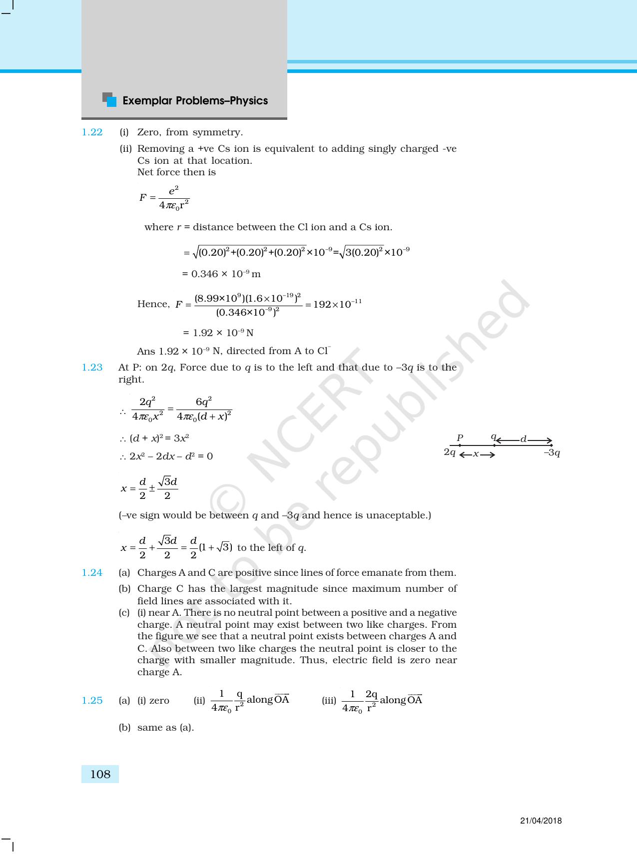 NCERT Exemplar Class 12: Physics  - Answers (All Units) - Page 3