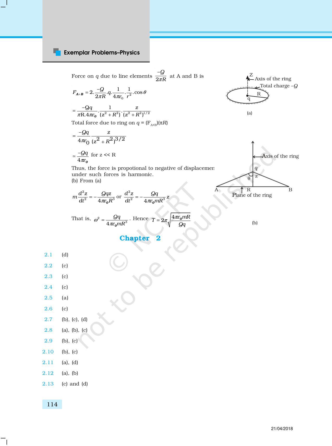 NCERT Exemplar Class 12: Physics  - Answers (All Units) - Page 9