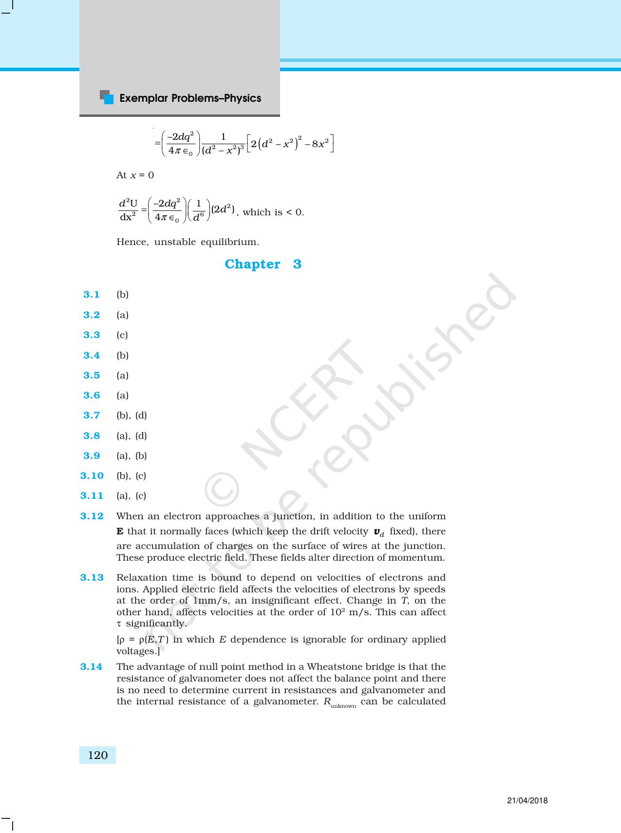 NCERT Exemplar Class 12: Physics  - Answers (All Units) - Page 15