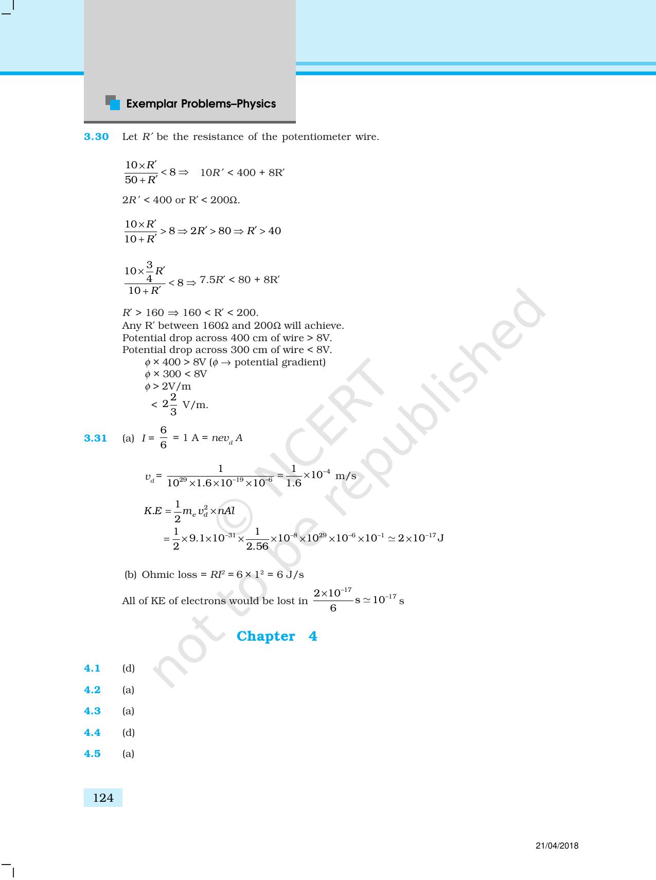 NCERT Exemplar Class 12: Physics  - Answers (All Units) - Page 19