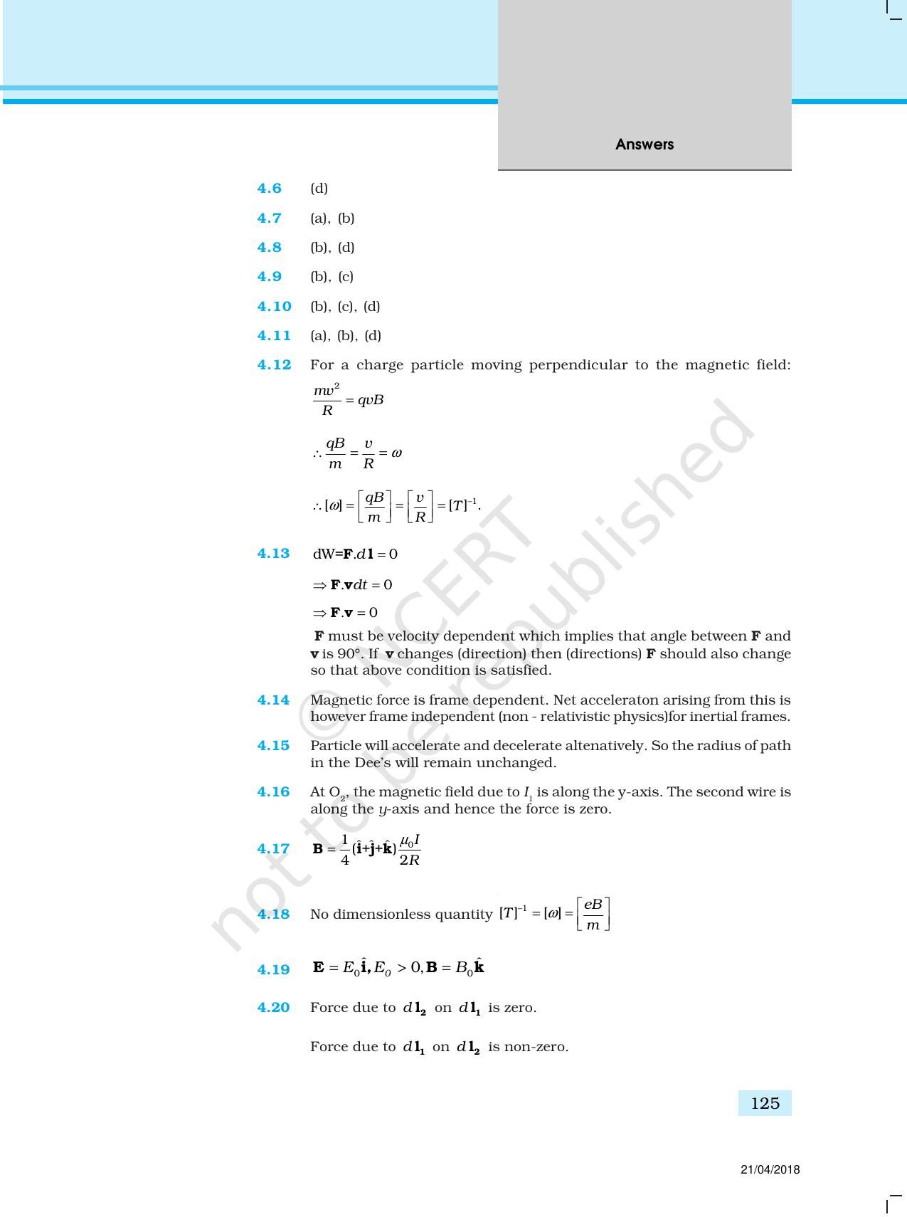 NCERT Exemplar Class 12: Physics  - Answers (All Units) - Page 20