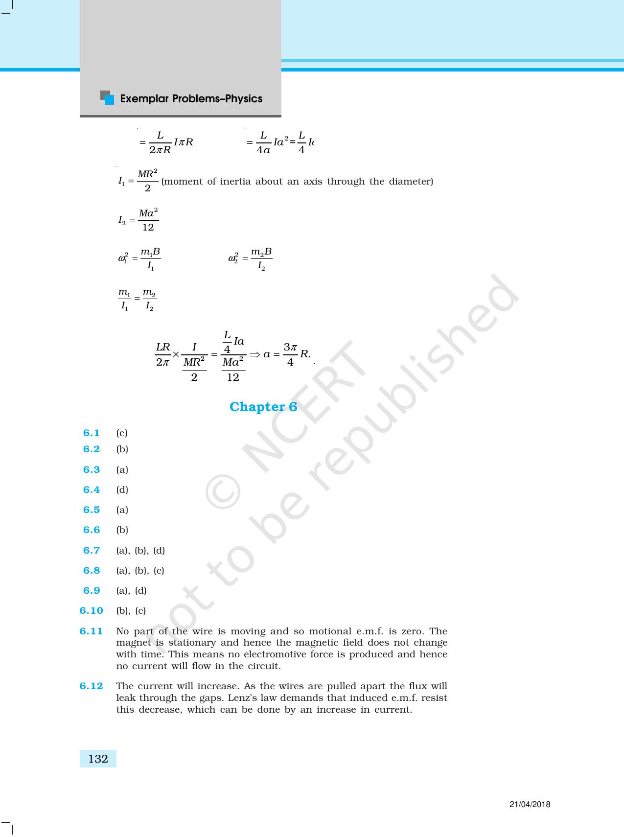 NCERT Exemplar Class 12: Physics  - Answers (All Units) - Page 27
