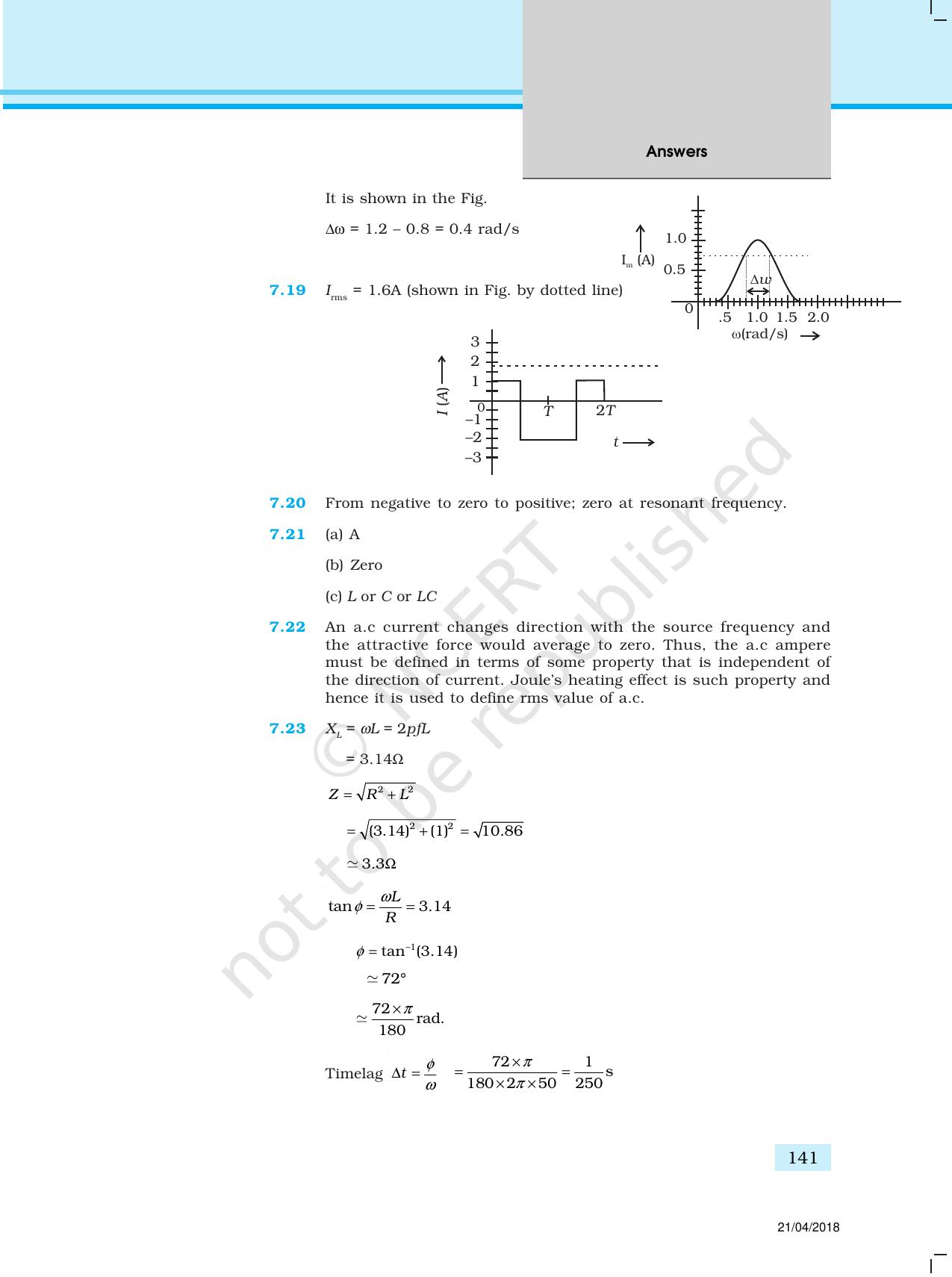 NCERT Exemplar Class 12: Physics  - Answers (All Units) - Page 36