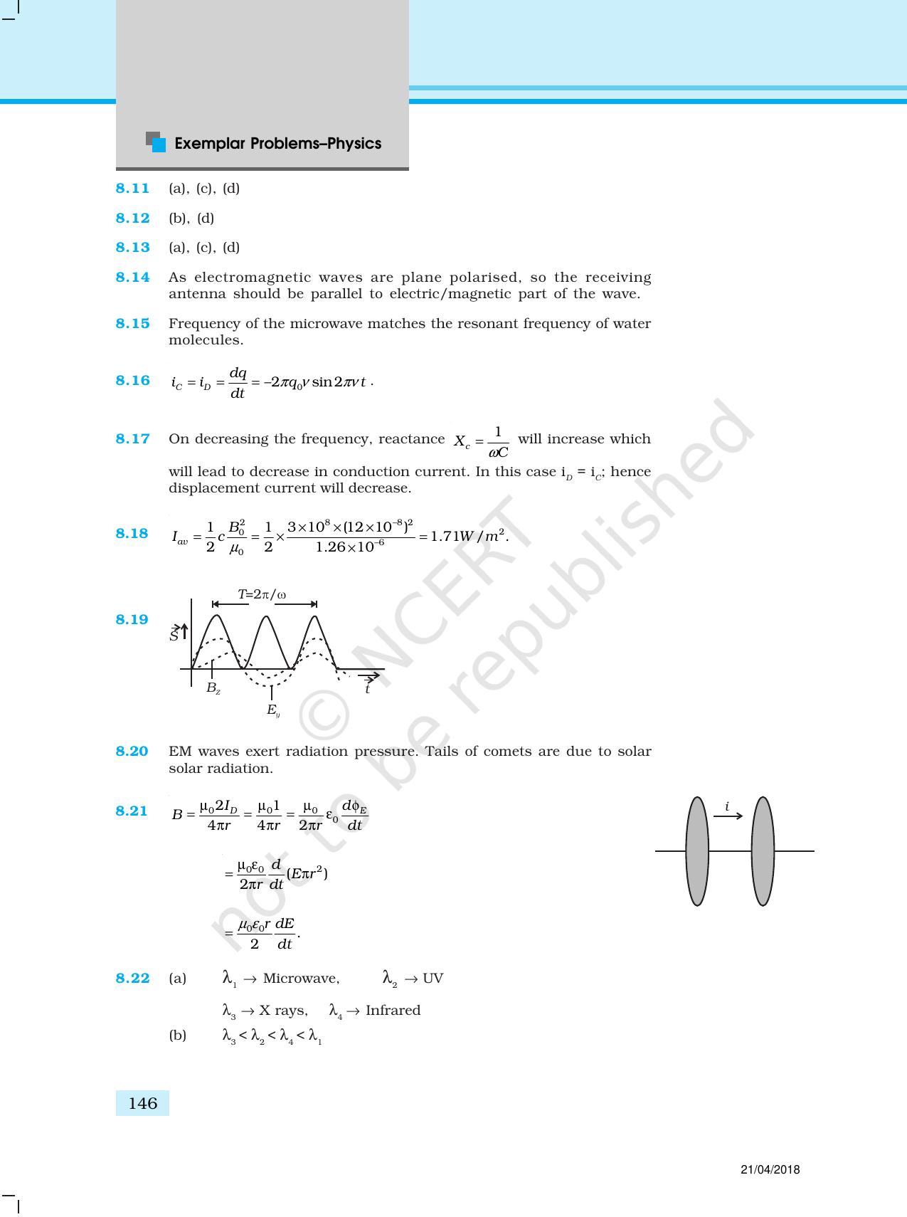 NCERT Exemplar Class 12: Physics  - Answers (All Units) - Page 41