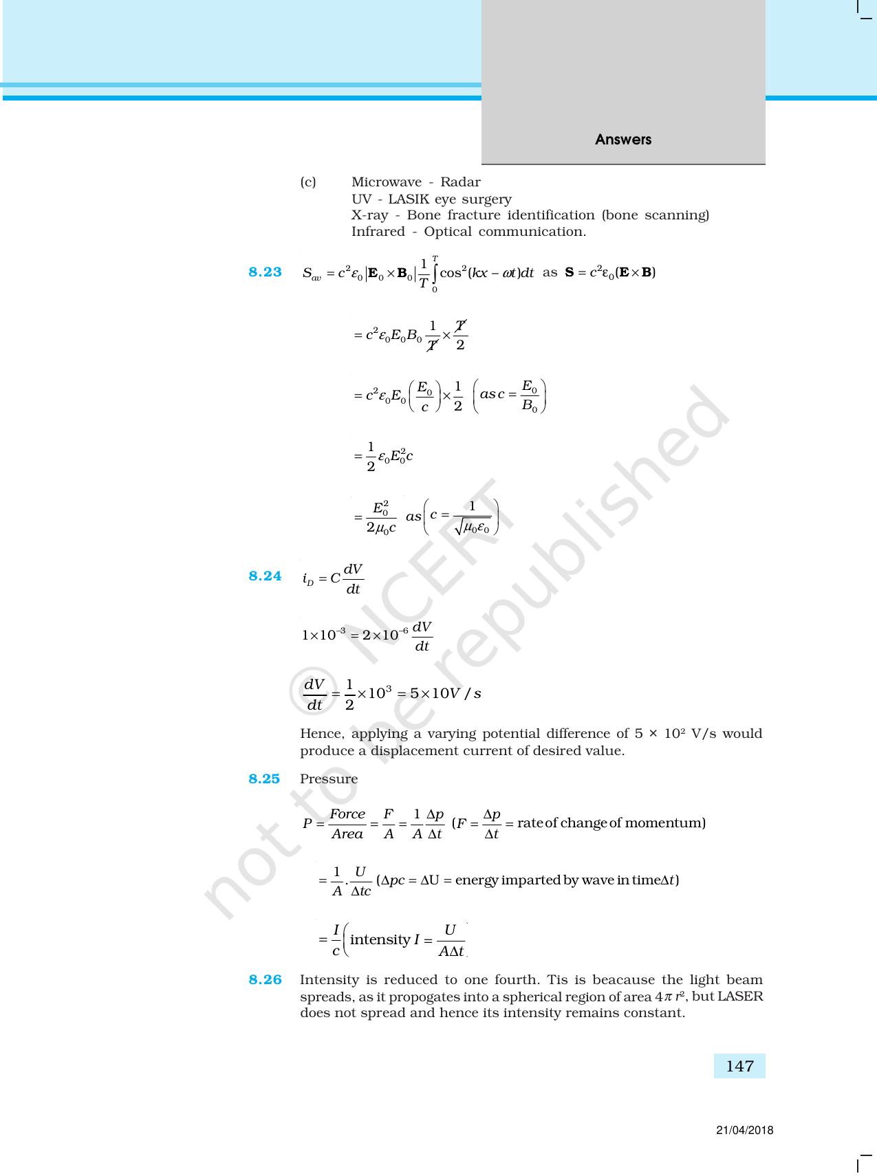 NCERT Exemplar Class 12: Physics  - Answers (All Units) - Page 42