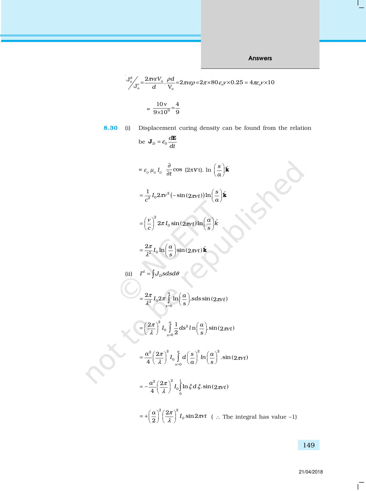 NCERT Exemplar Class 12: Physics  - Answers (All Units) - Page 44
