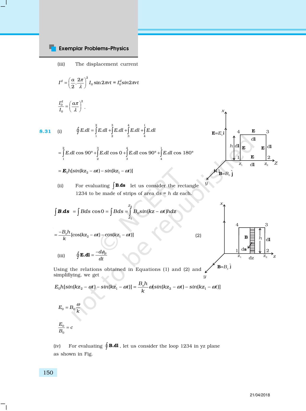 NCERT Exemplar Class 12: Physics  - Answers (All Units) - Page 45