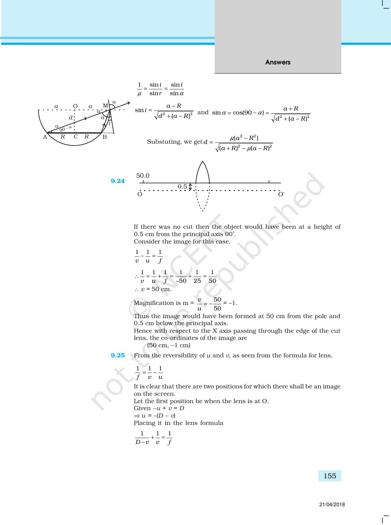 NCERT Exemplar Class 12: Physics  - Answers (All Units) - Page 50
