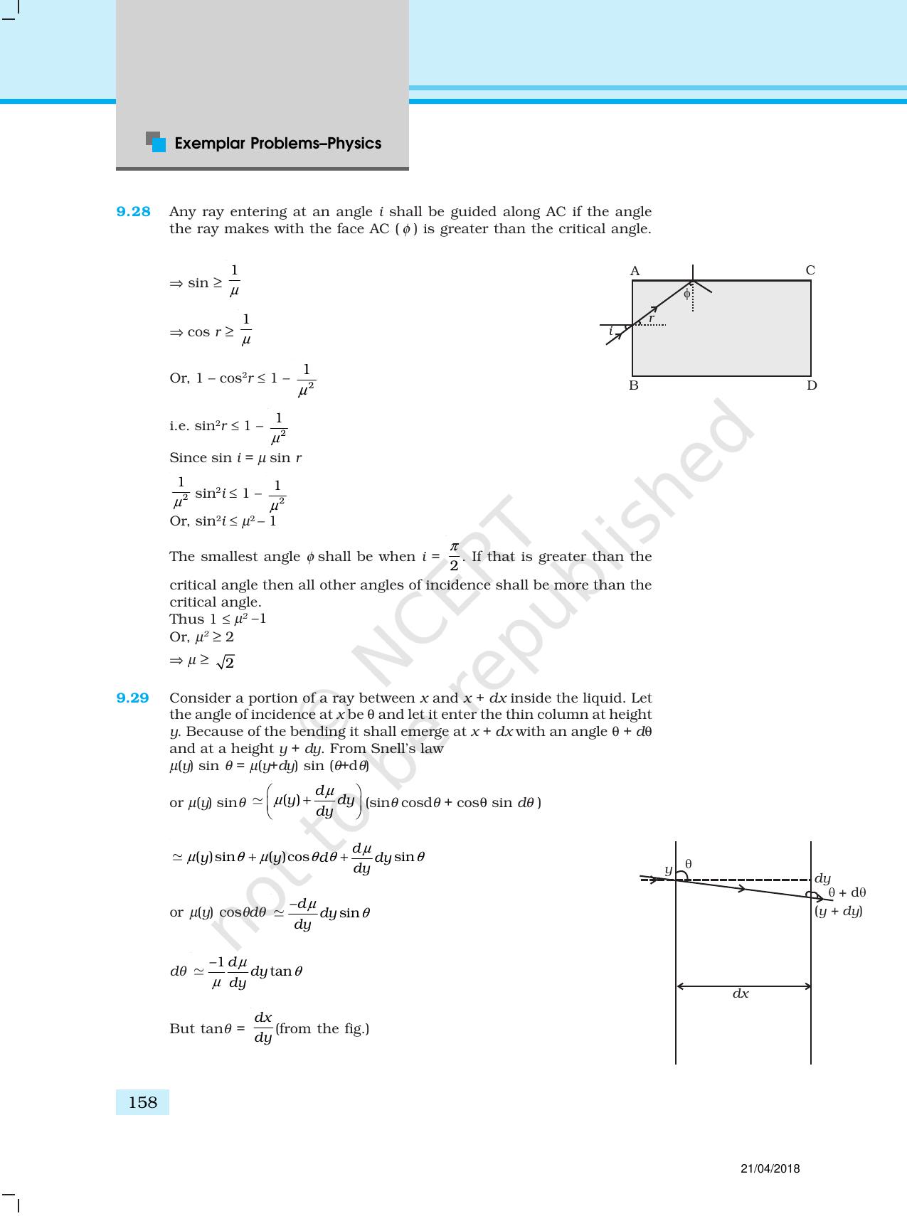NCERT Exemplar Class 12: Physics  - Answers (All Units) - Page 53