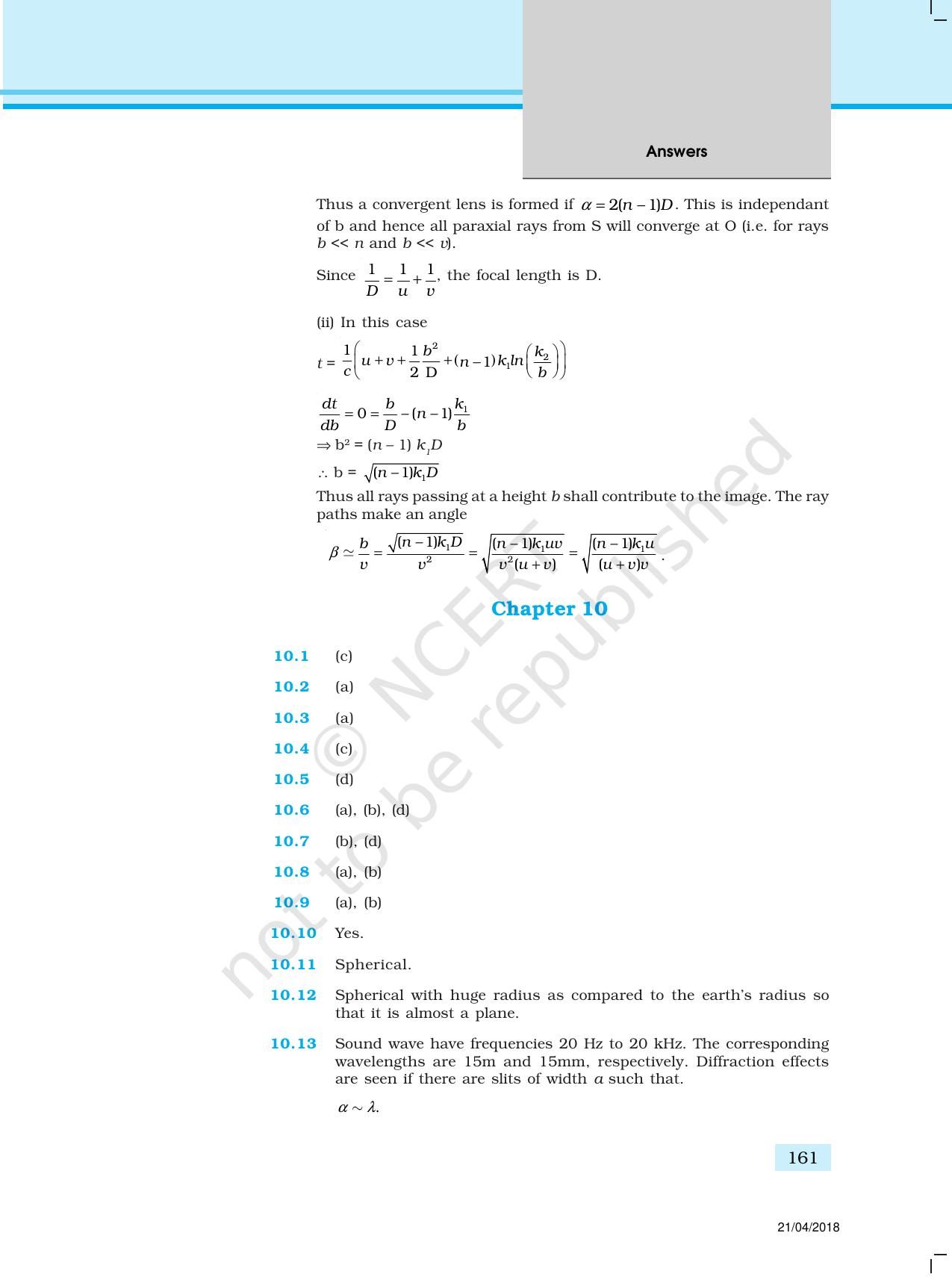 NCERT Exemplar Class 12: Physics  - Answers (All Units) - Page 56