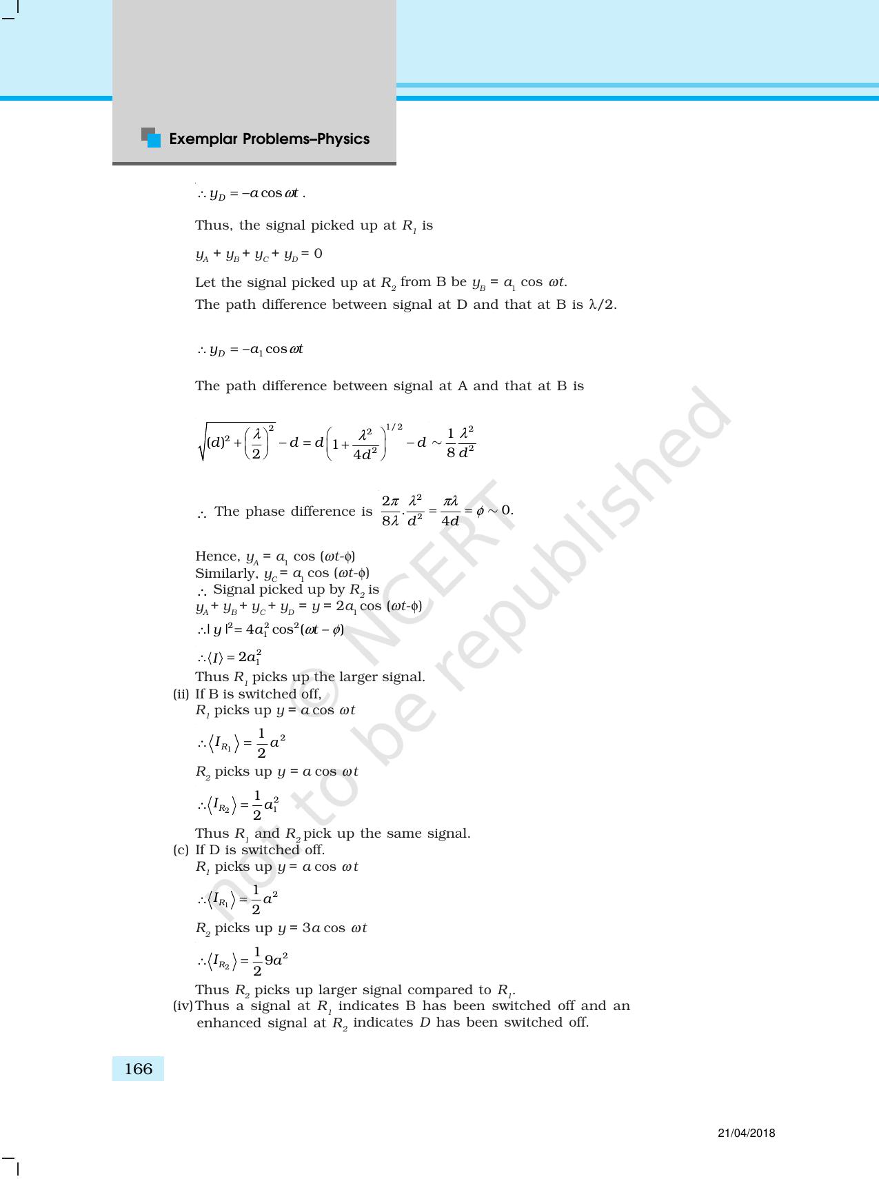 NCERT Exemplar Class 12: Physics  - Answers (All Units) - Page 61
